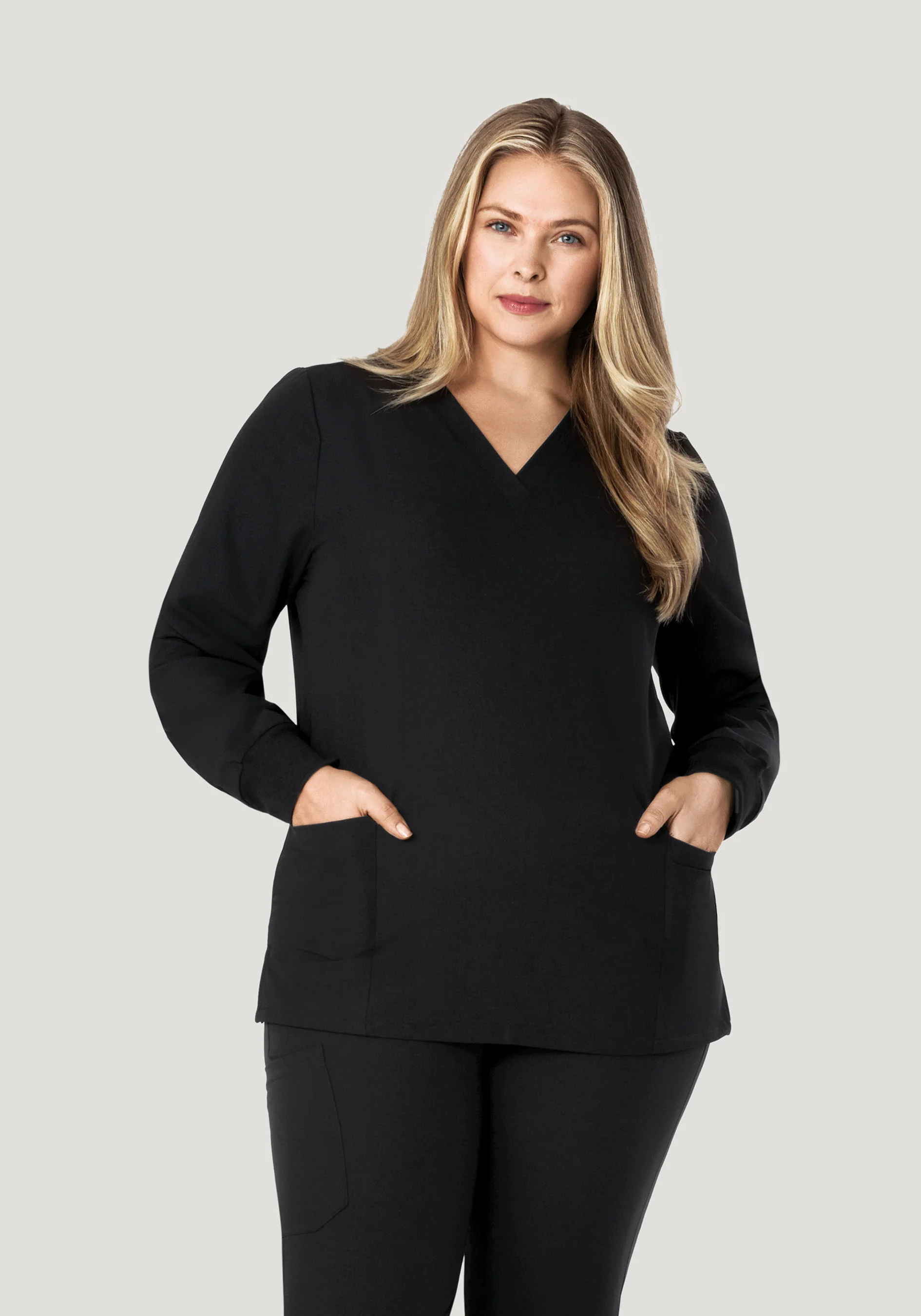 Long Sleeve 6 Pocket Top Black - Image 8