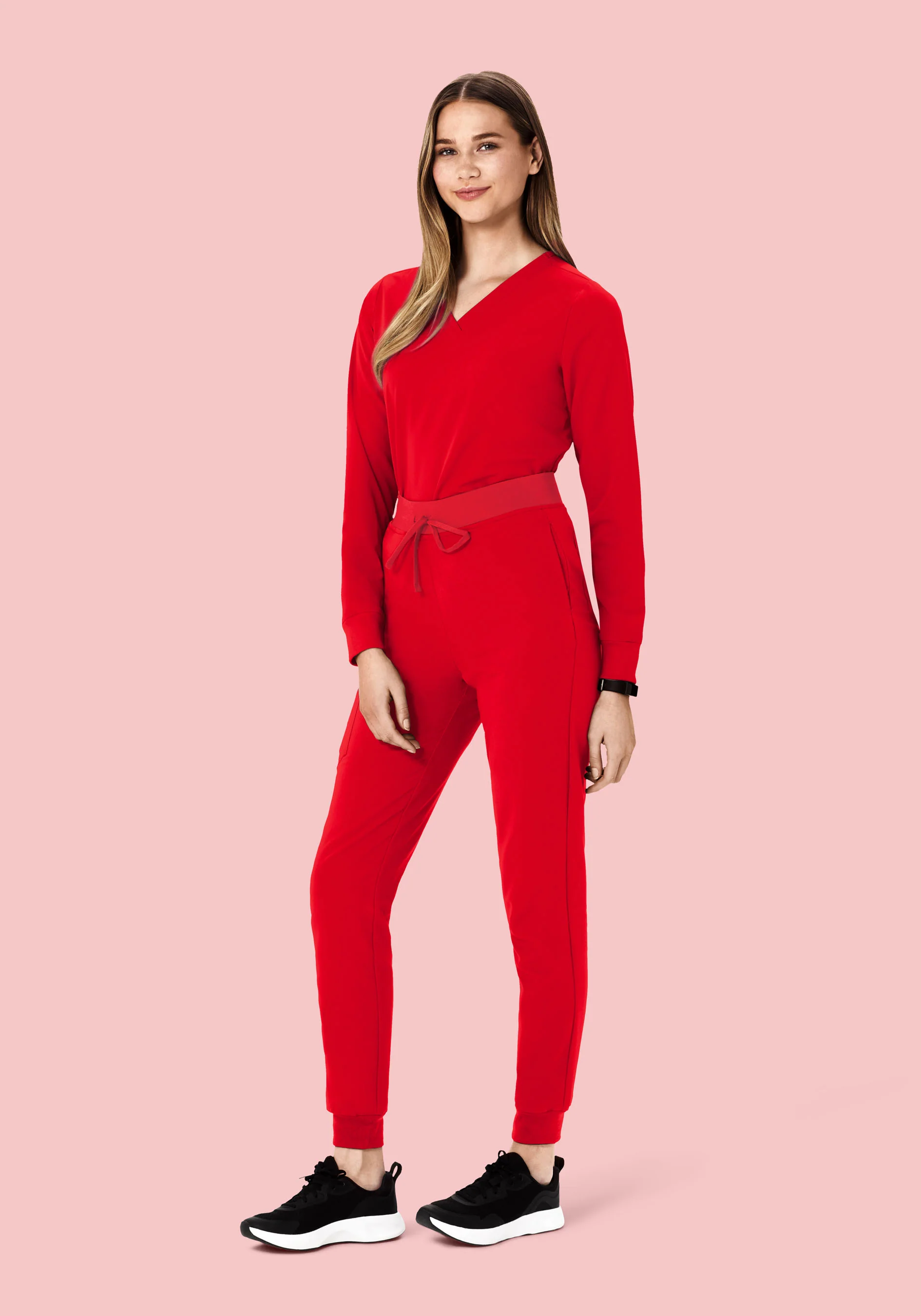 Long Sleeve 6 Pocket Top Candy Red - Image 3