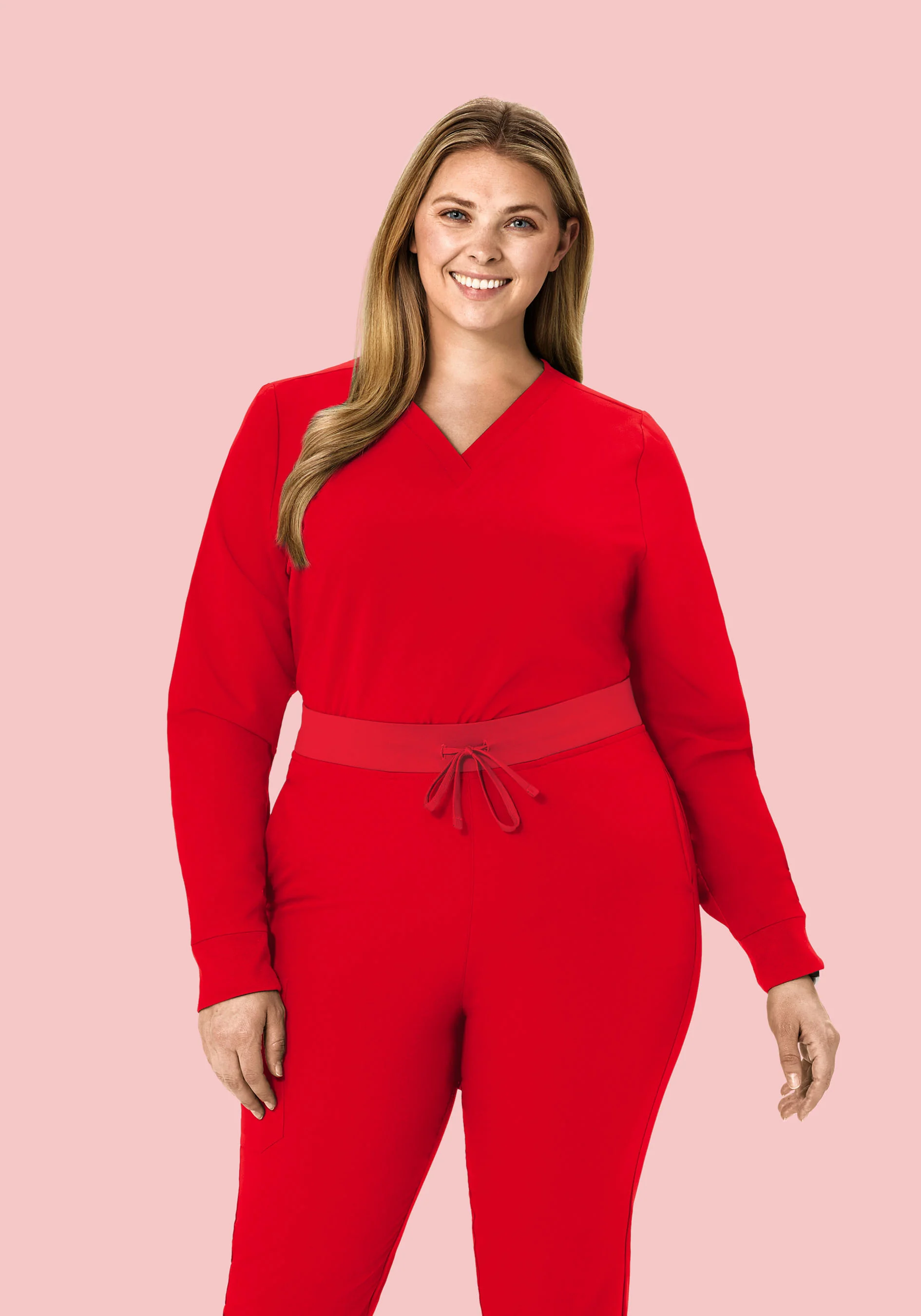 Long Sleeve 6 Pocket Top Candy Red - Image 6