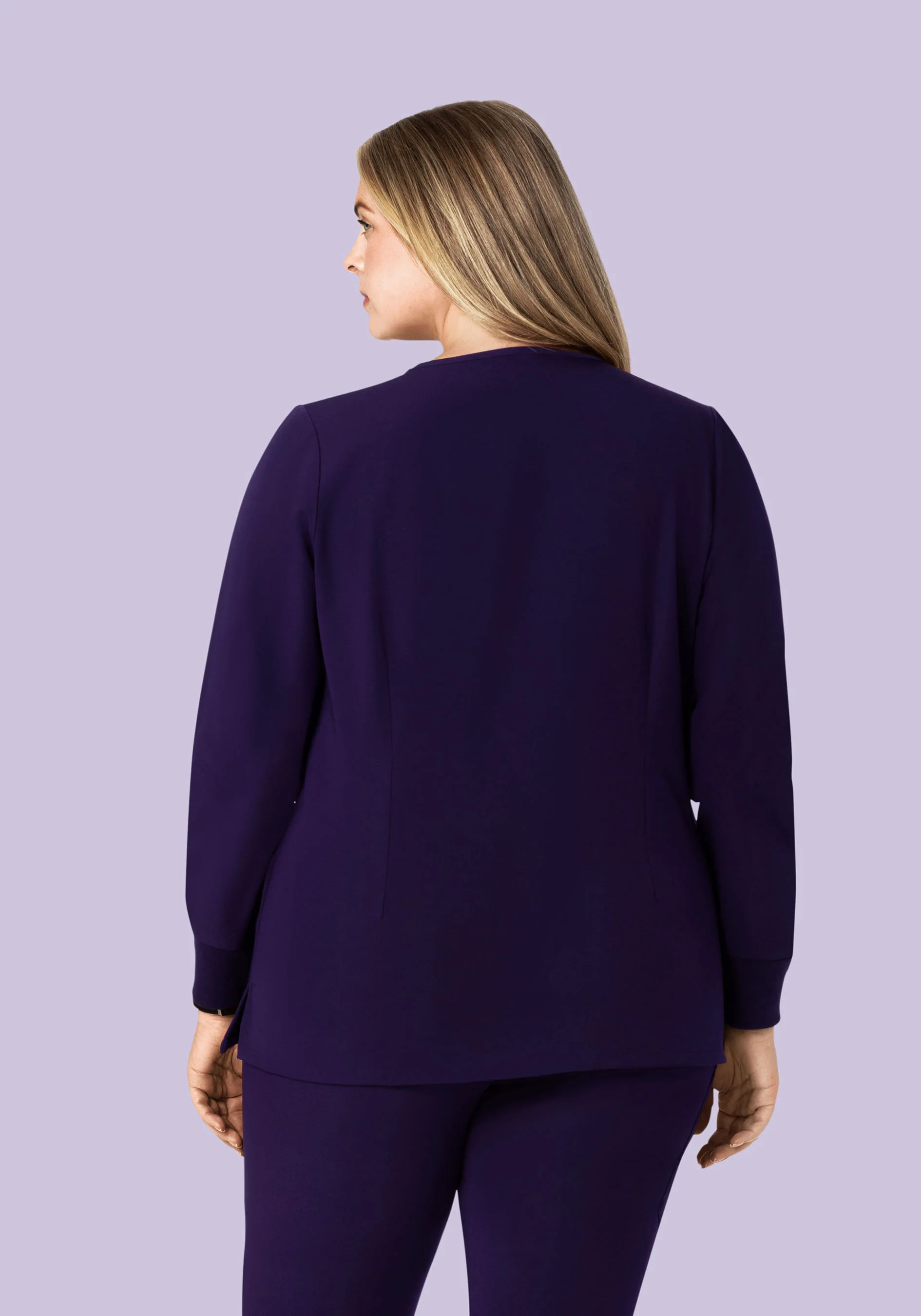 Long Sleeve 6 Pocket Top Eggplant - Image 8