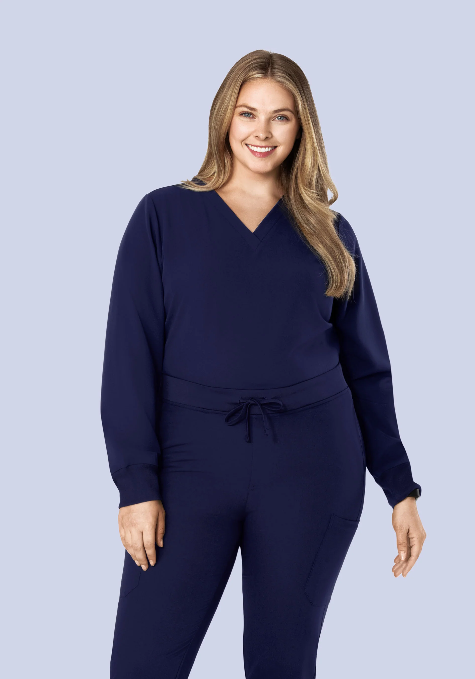 Long Sleeve 6 Pocket Top Navy - Image 7