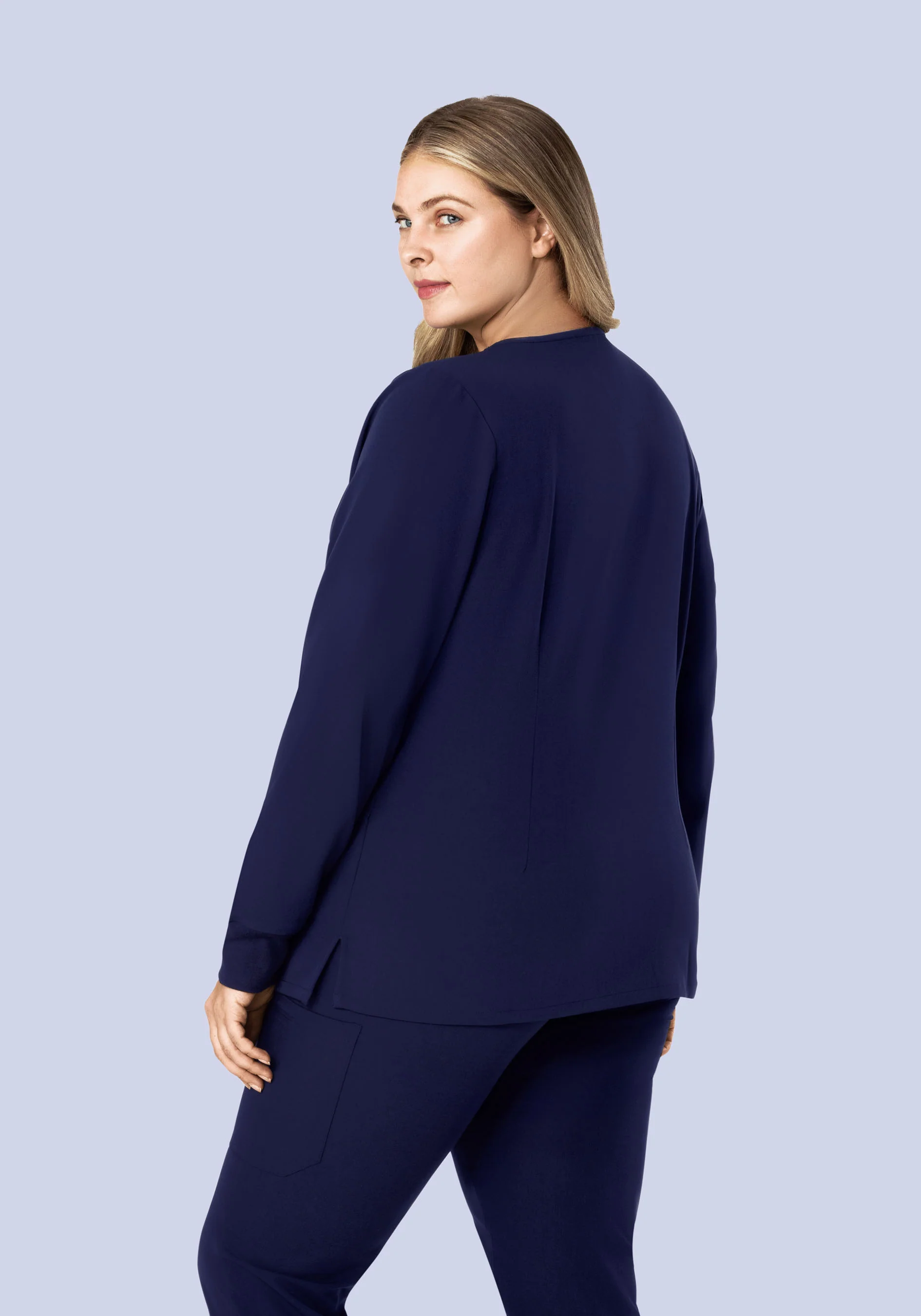 Long Sleeve 6 Pocket Top Navy - Image 8