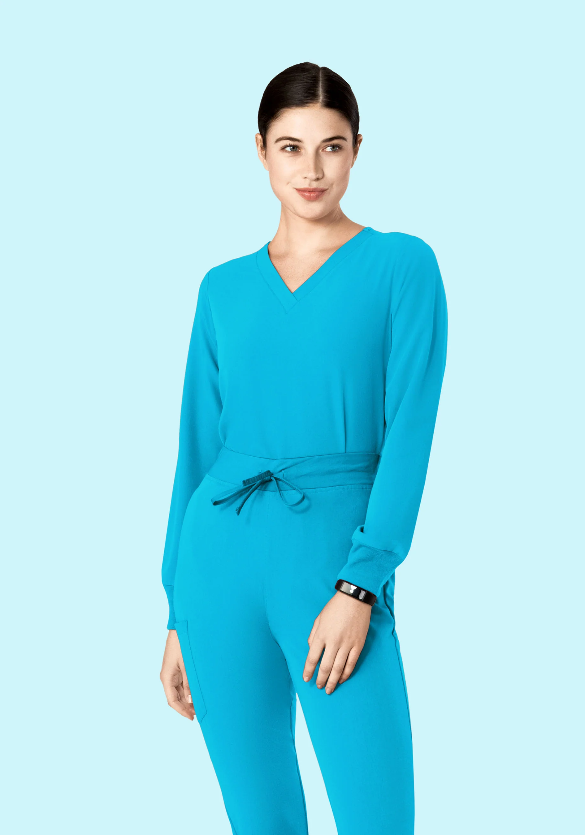 Long Sleeve 6 Pocket Top Pacific Blue - Image 3