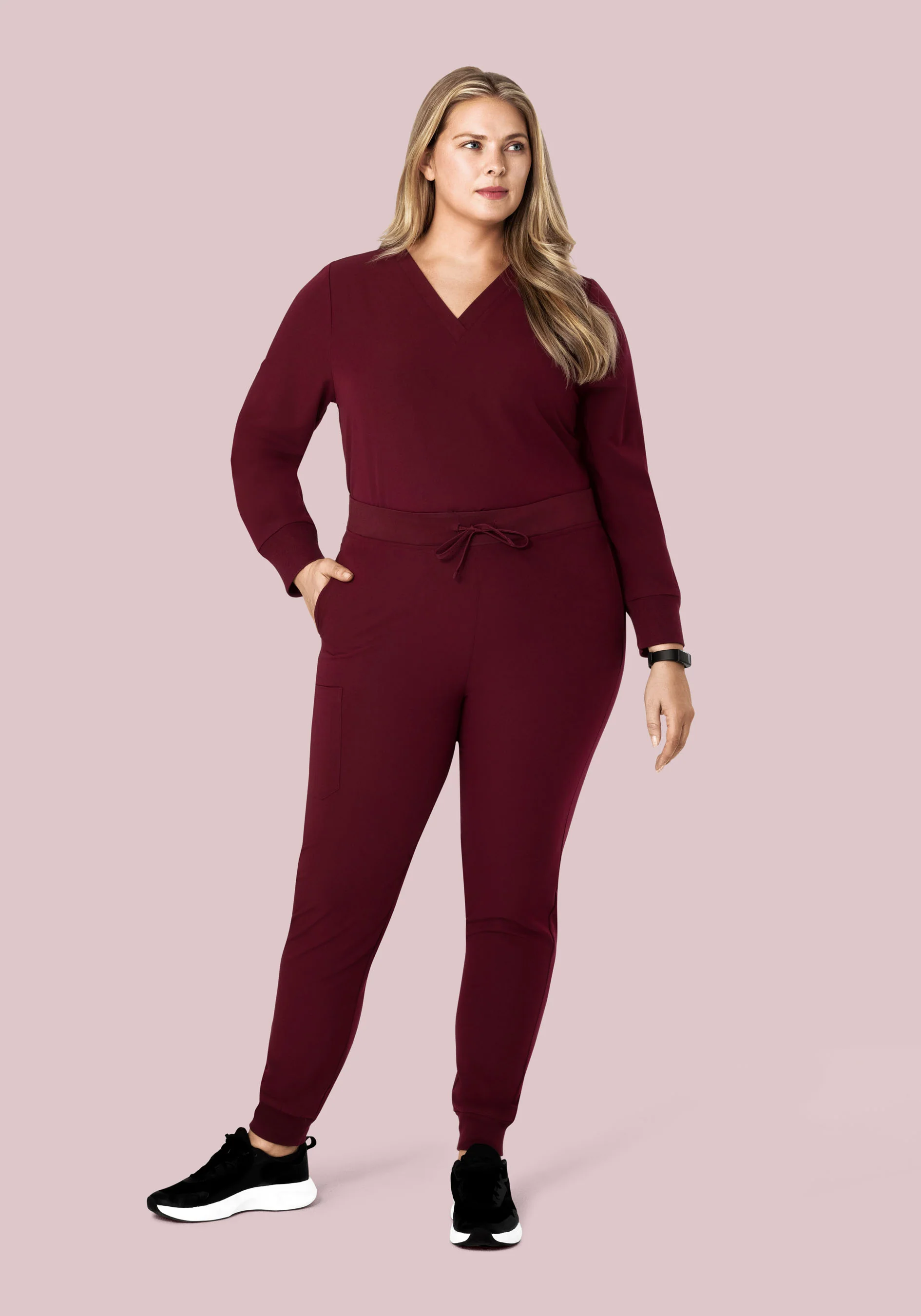 Long Sleeve 6 Pocket Top Wine - Image 10