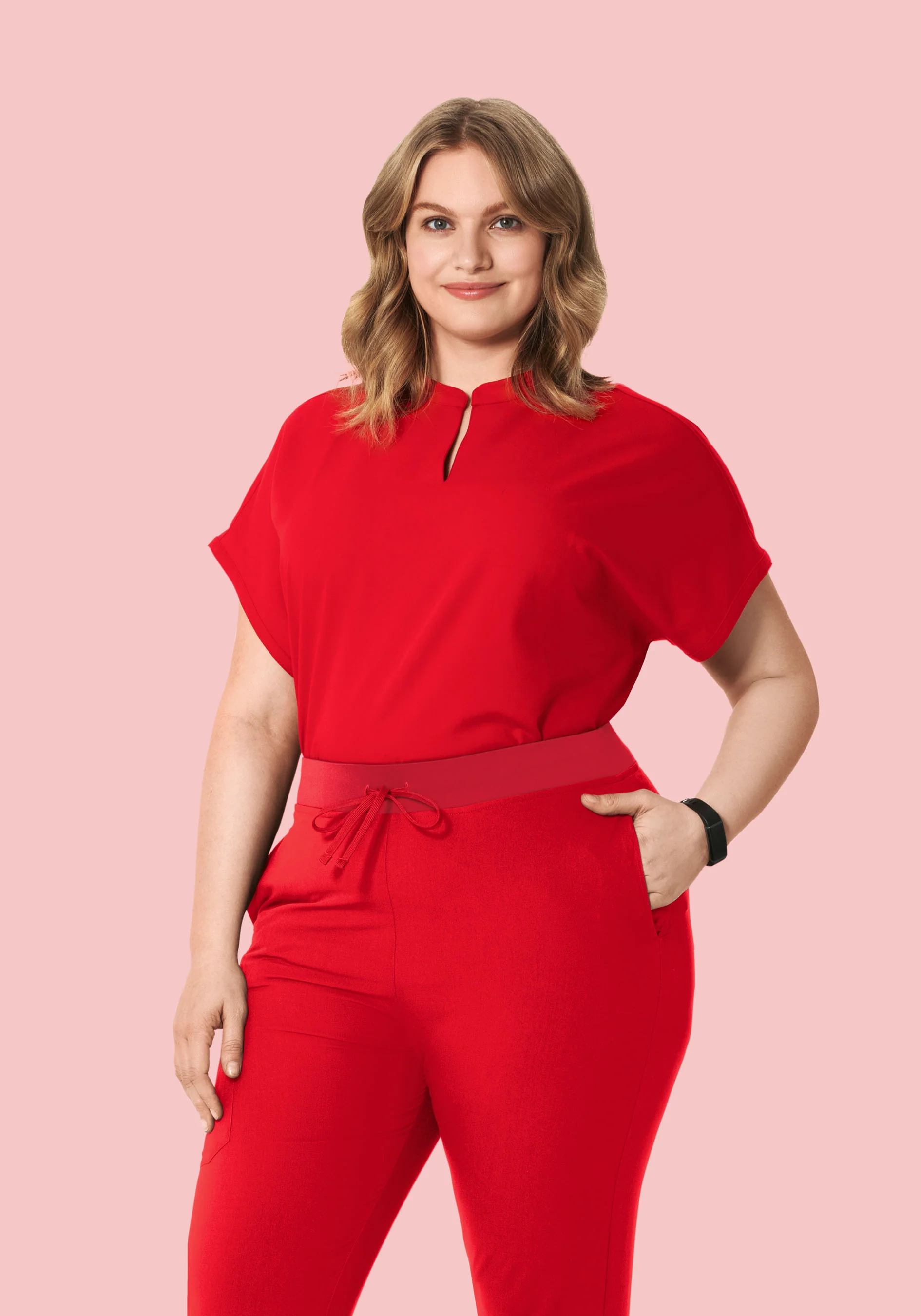 Mandarin Dolman Top Candy Red - Image 6