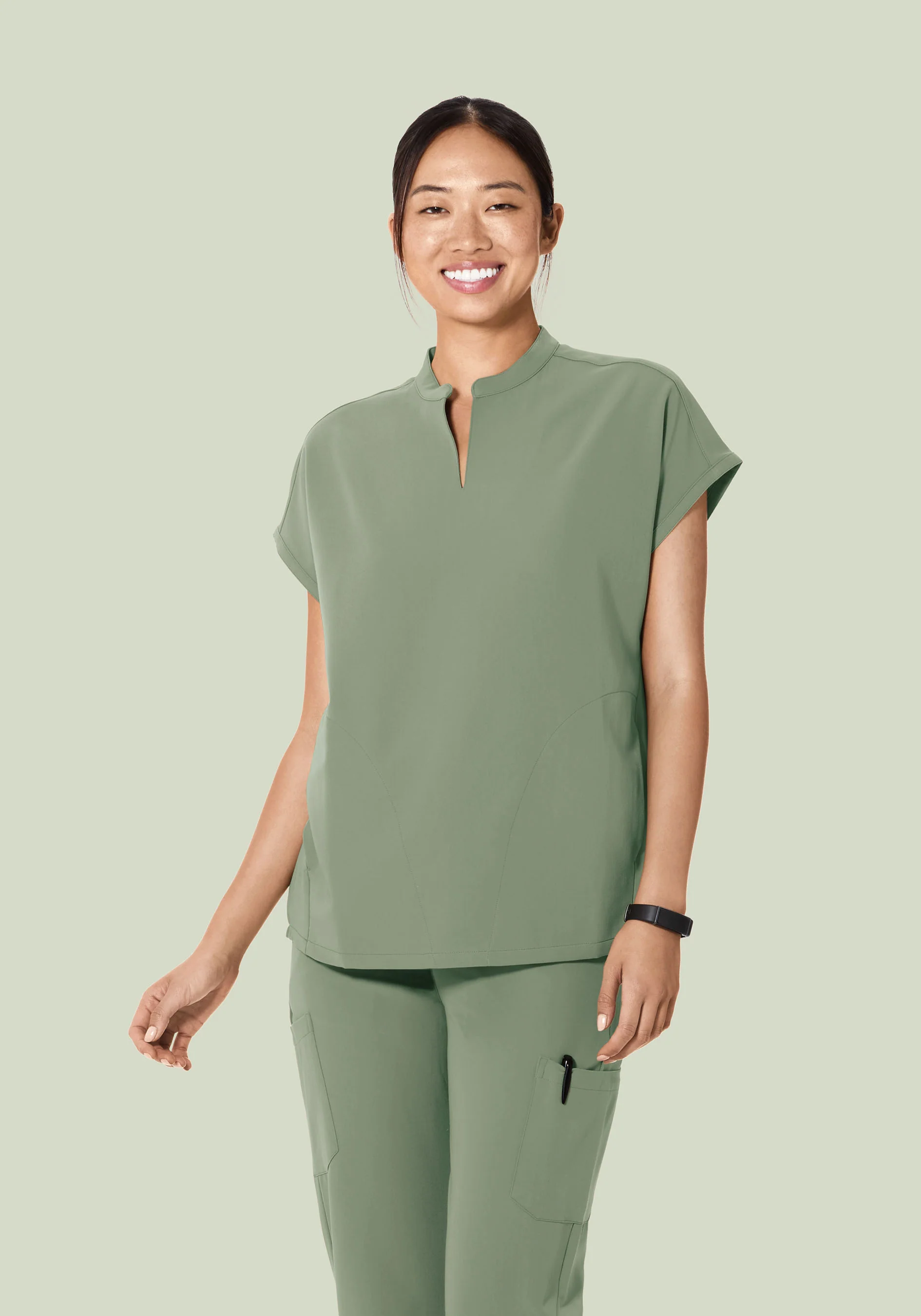 Mandarin Dolman Top Cool Sage