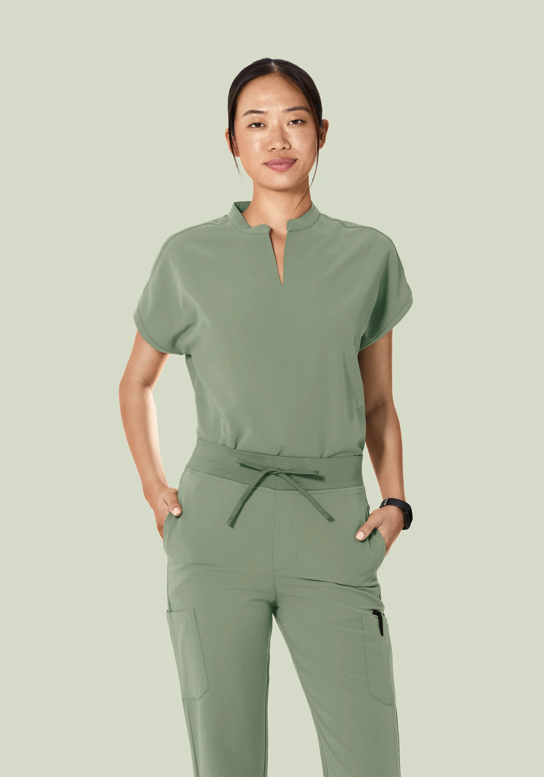 Mandarin Dolman Top Cool Sage - Image 2