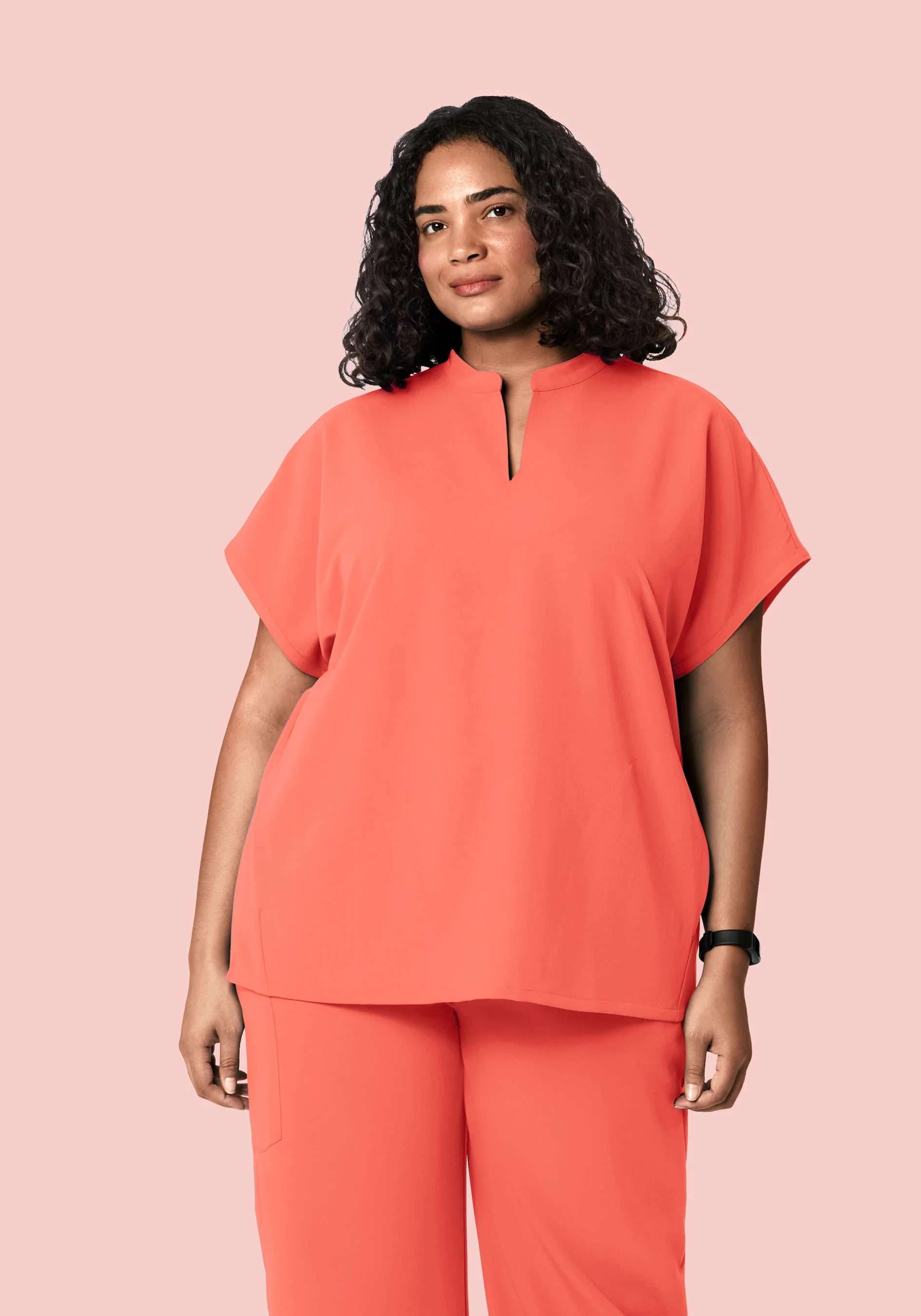 Mandarin Dolman Top Coral - Image 5