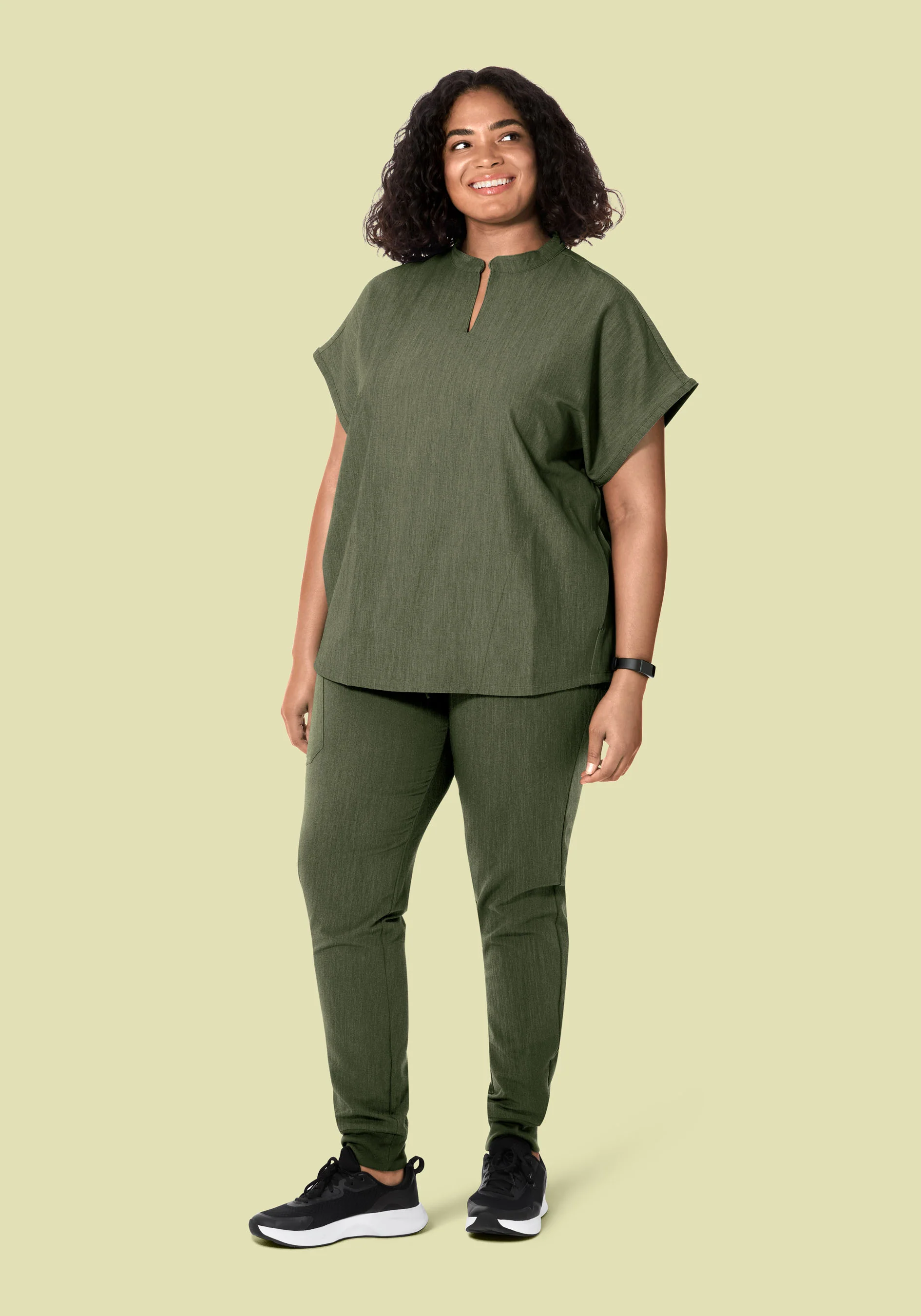 Mandarin Dolman Top Heather Olive - Image 8