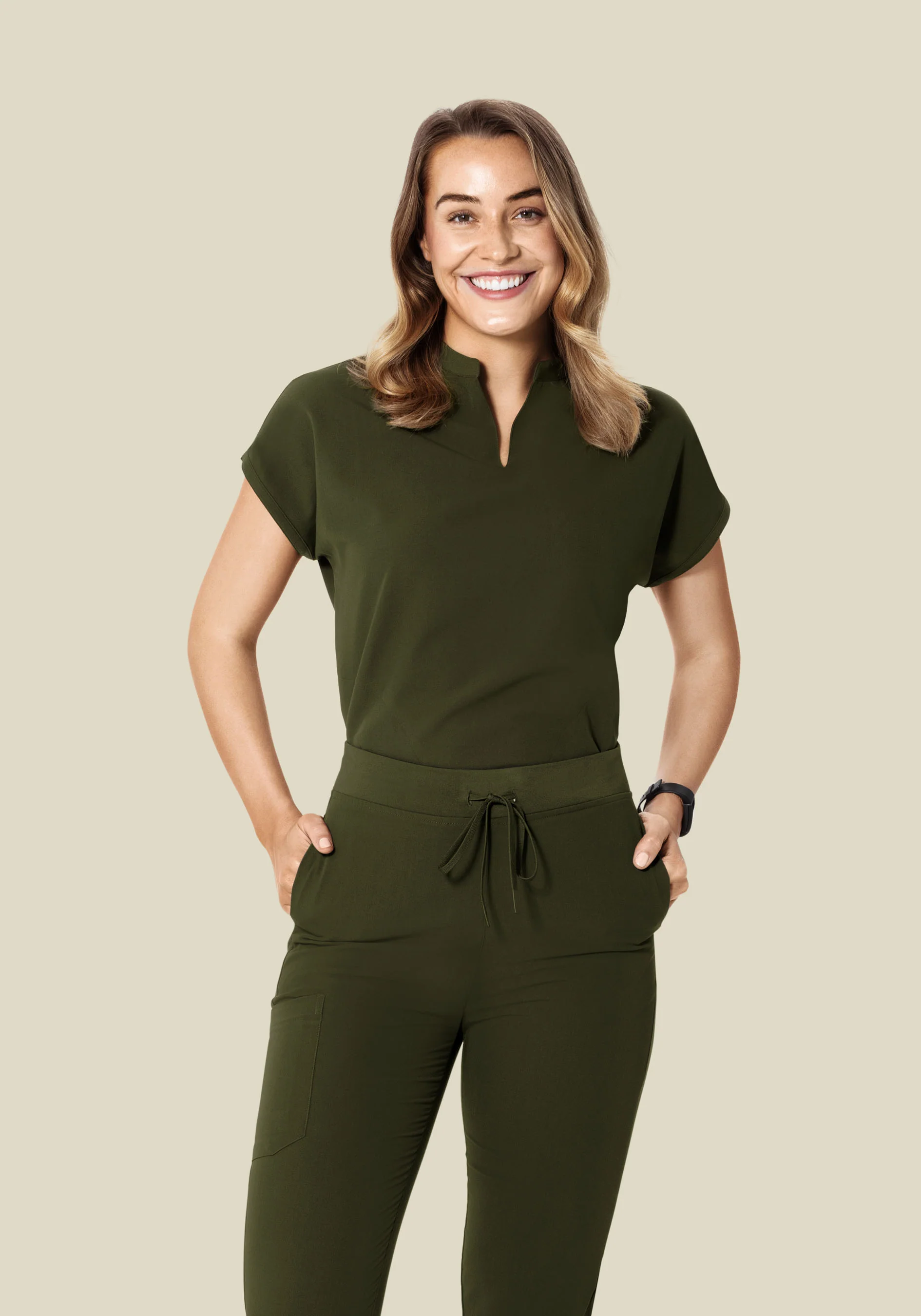 Mandarin Dolman Top Olive - Image 2