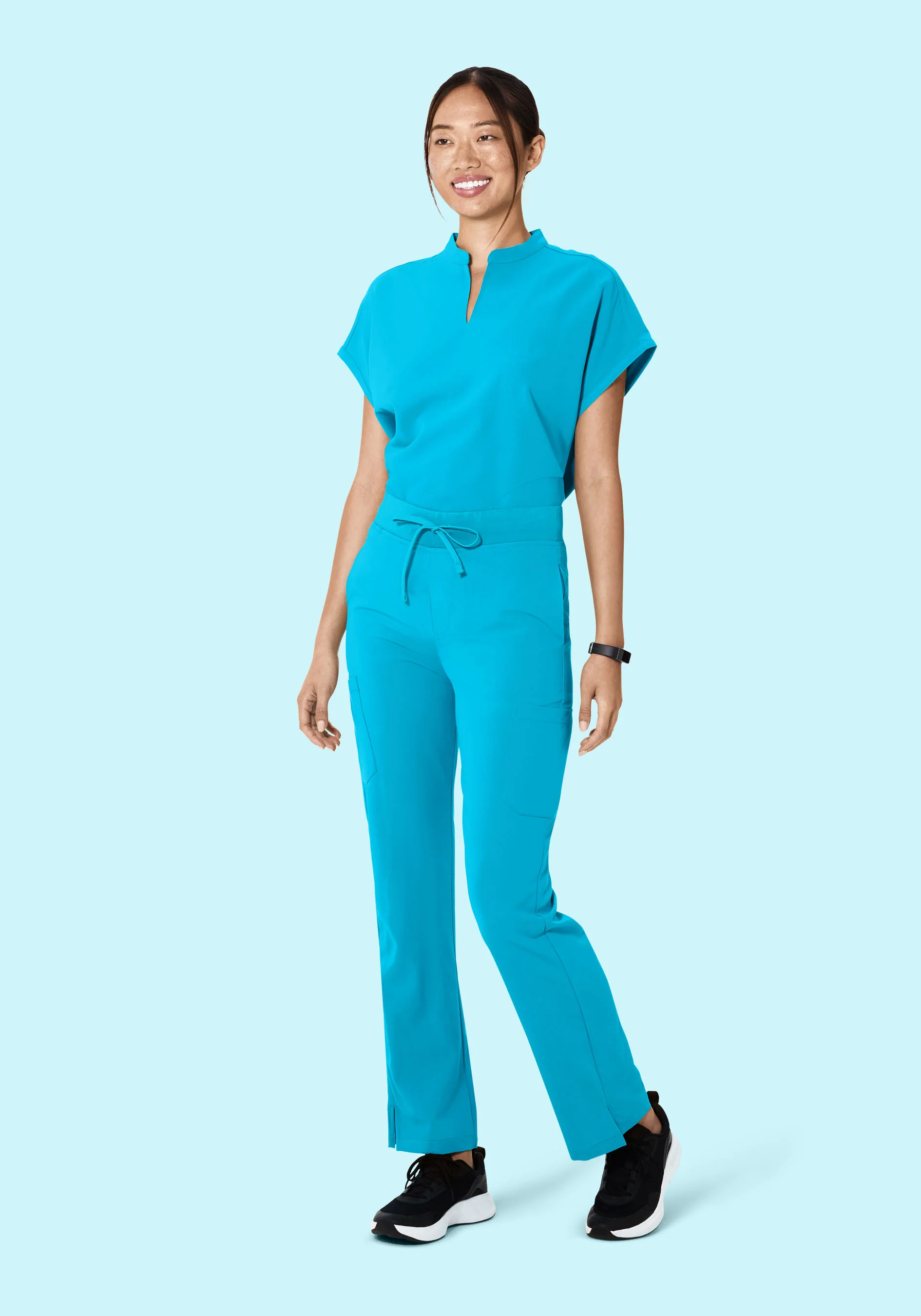 Mandarin Dolman Top Pacific Blue - Image 3