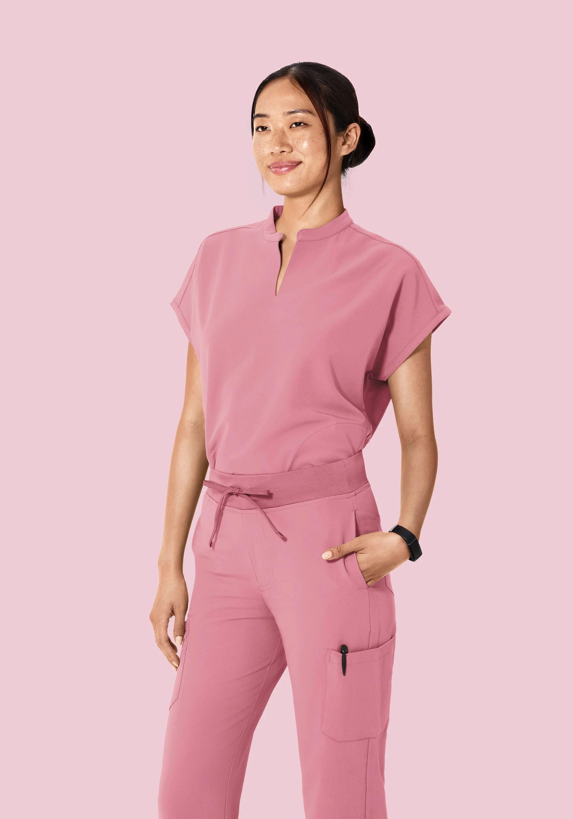 Mandarin Dolman Top Rosé - Image 2