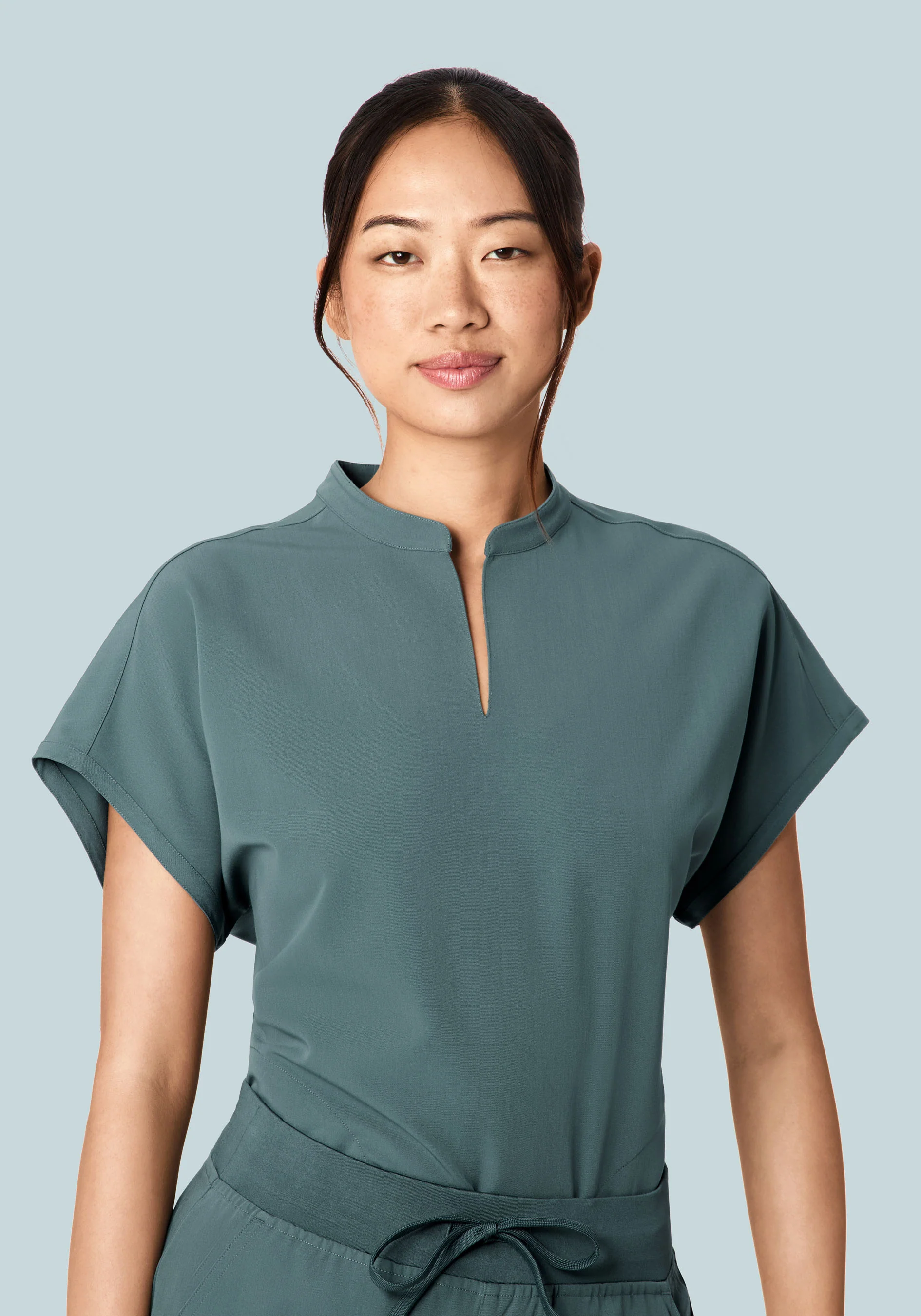 Mandarin Dolman Top Stormy Sky - Image 2