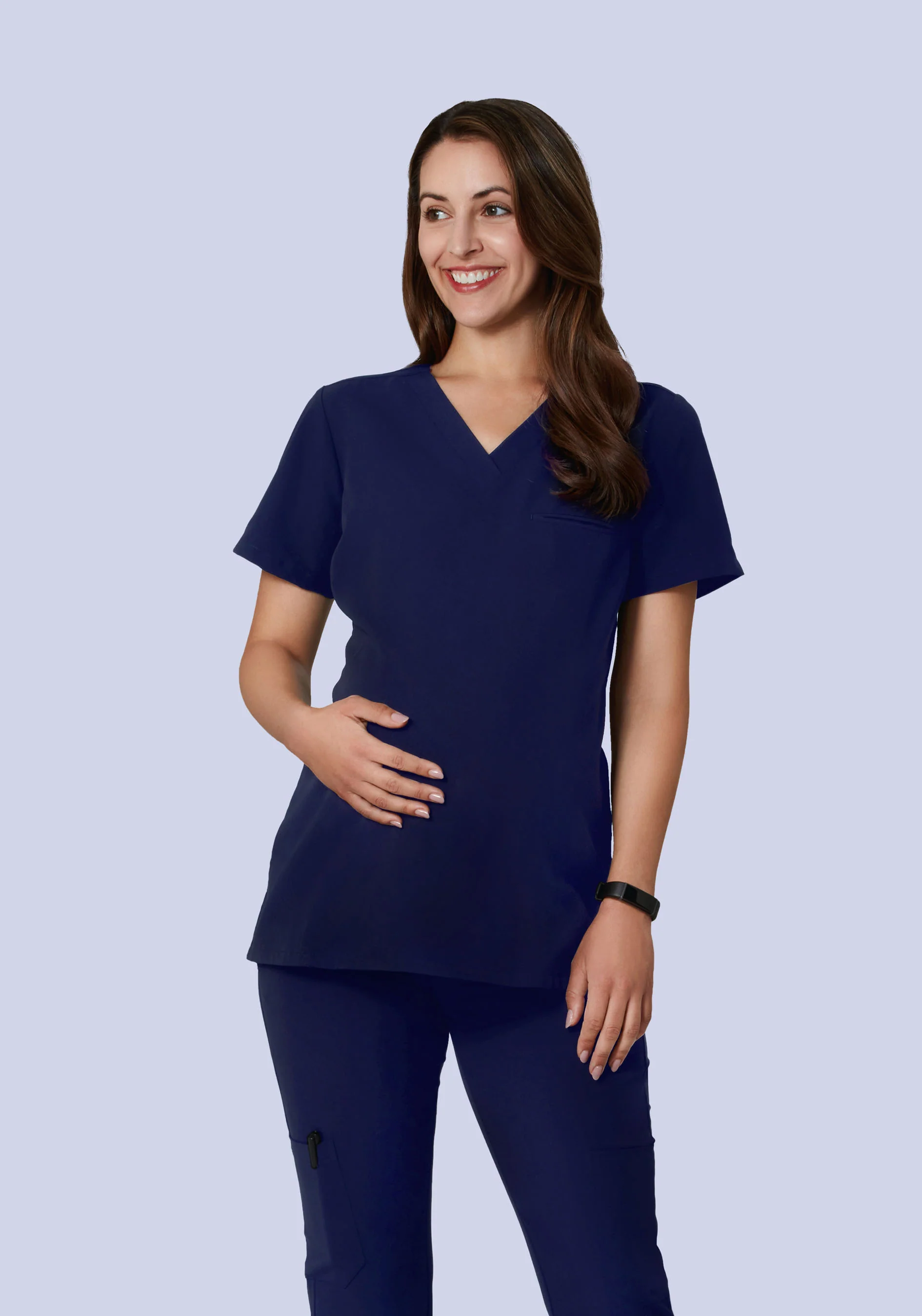 Maternity One Pocket Top Navy - Image 2