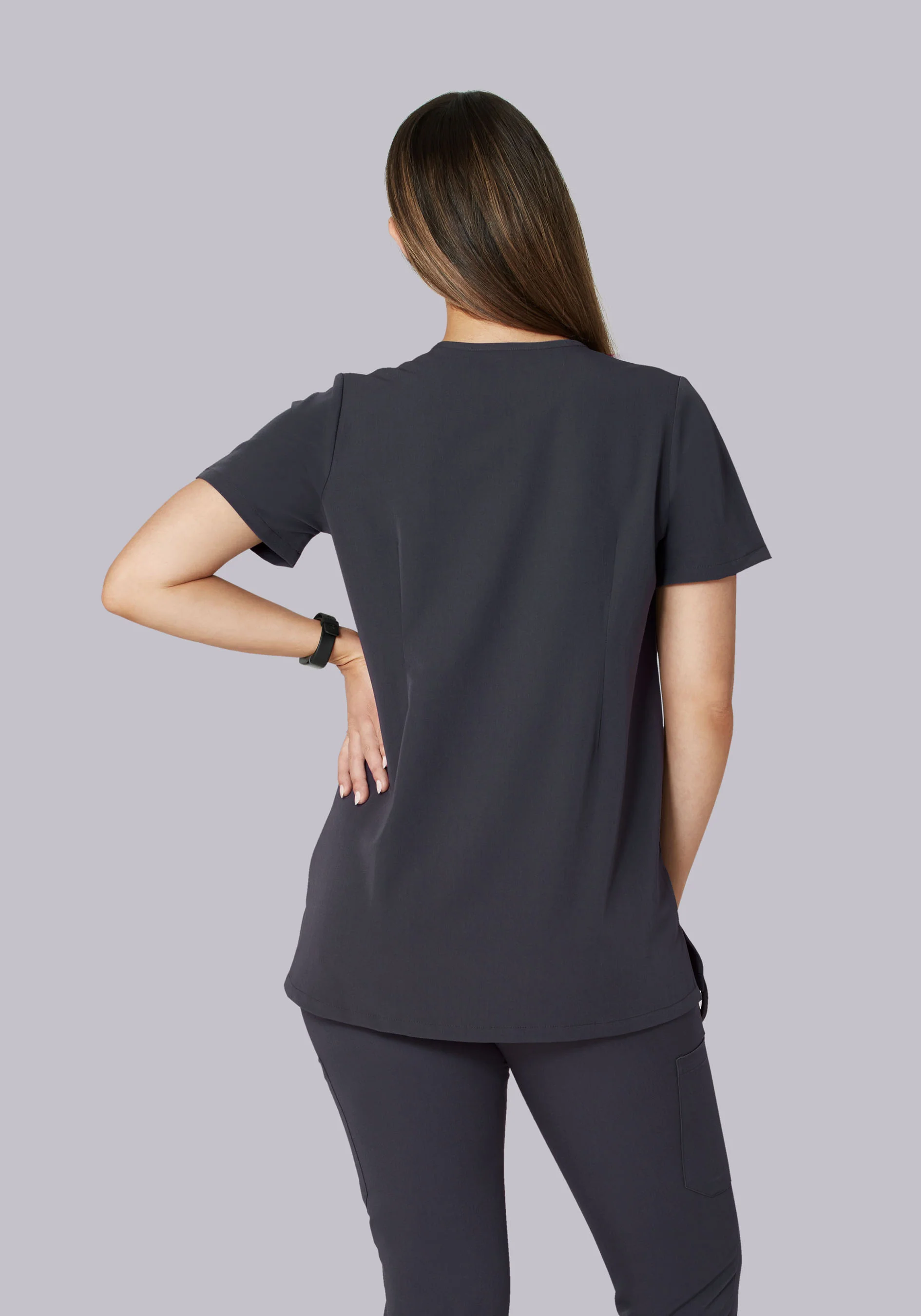 Maternity One Pocket Top Pewter - Image 3