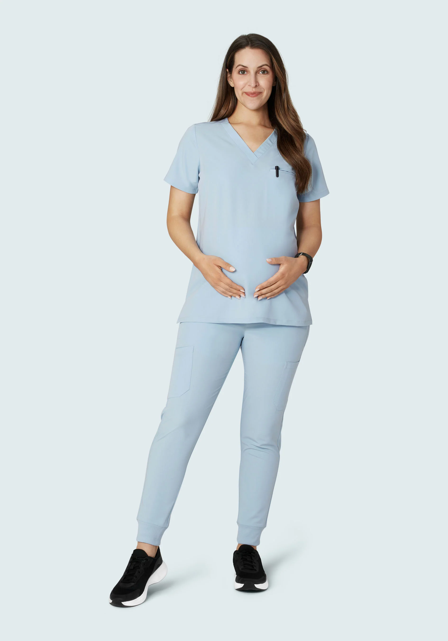 Maternity One Pocket Top Powder Blue - Image 2