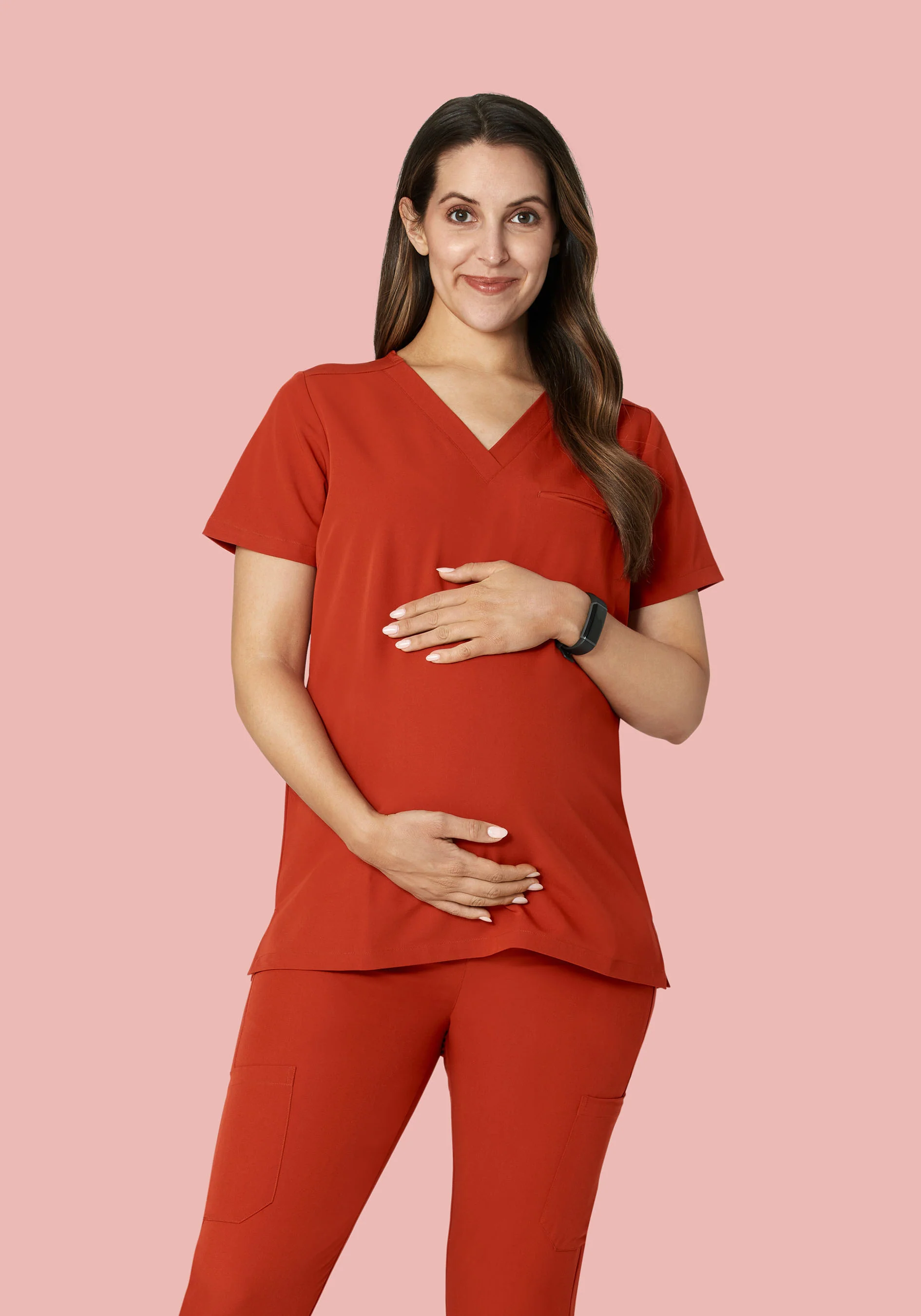 Maternity One Pocket Top Rust - Image 2