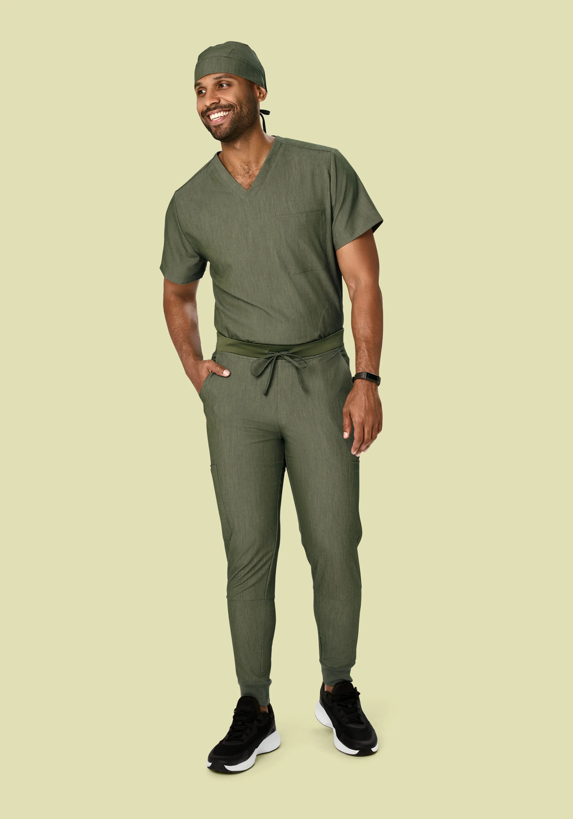 Three Pocket Top Heather Olive - Image 4