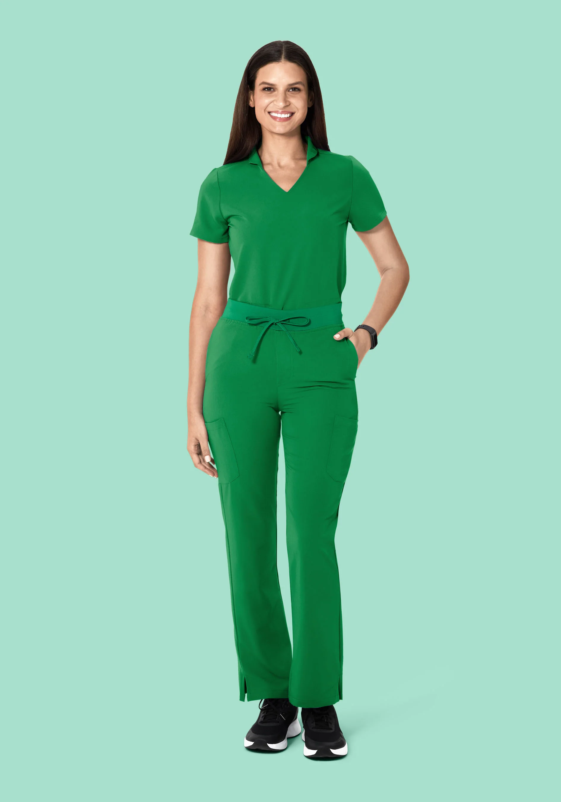 Multi Wear Collar Top Emerald - Image 5