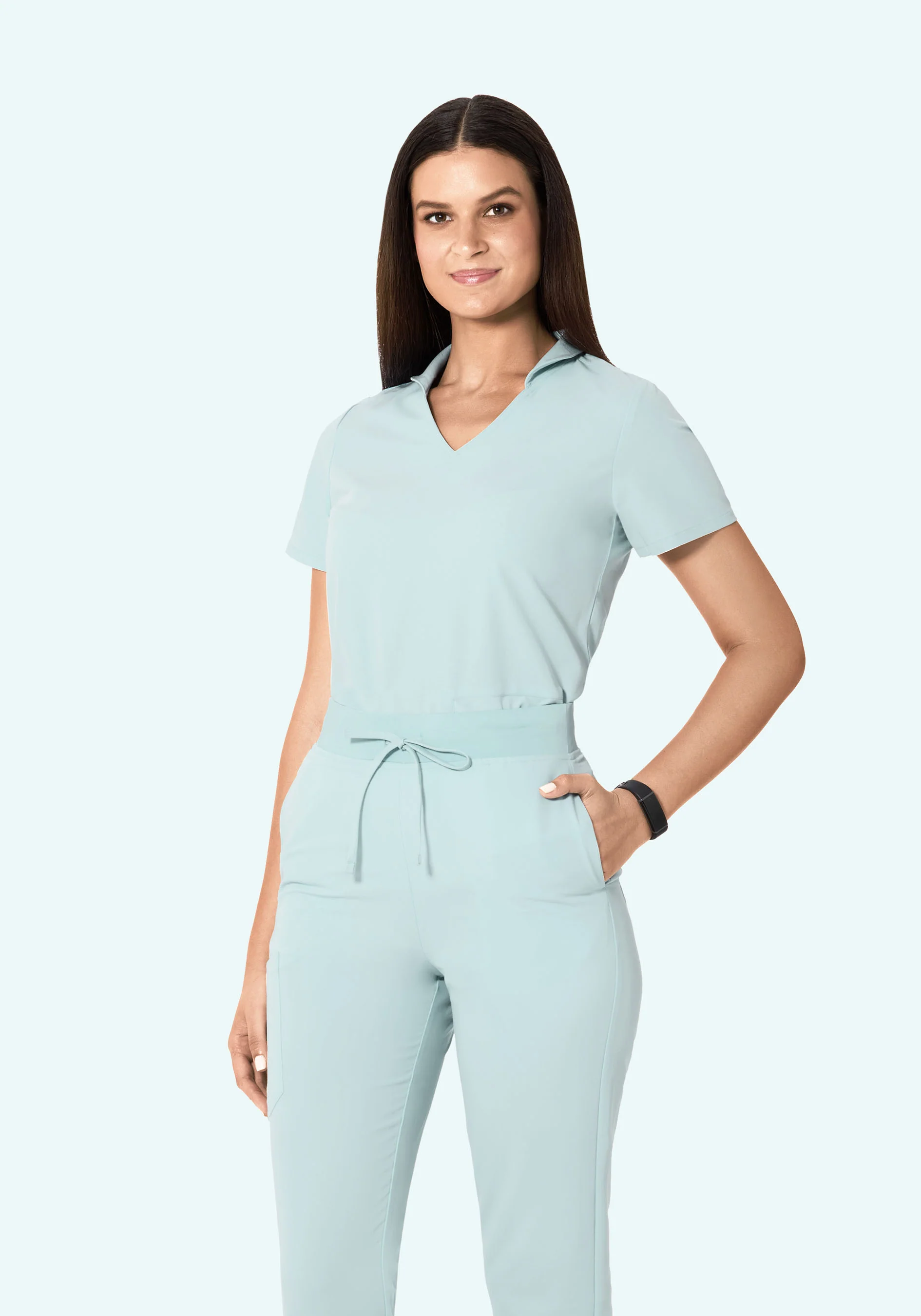 Multi Wear Collar Top Sky - Image 2