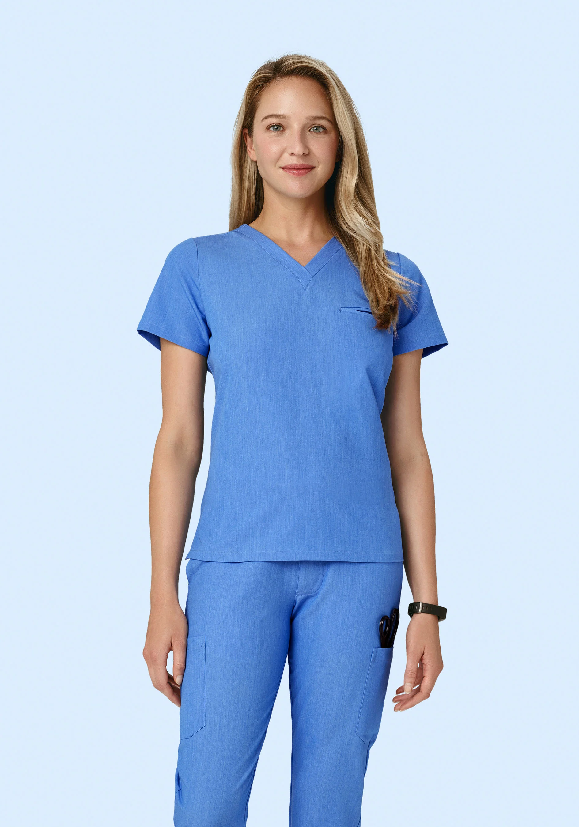 One Pocket Top Heather Blue