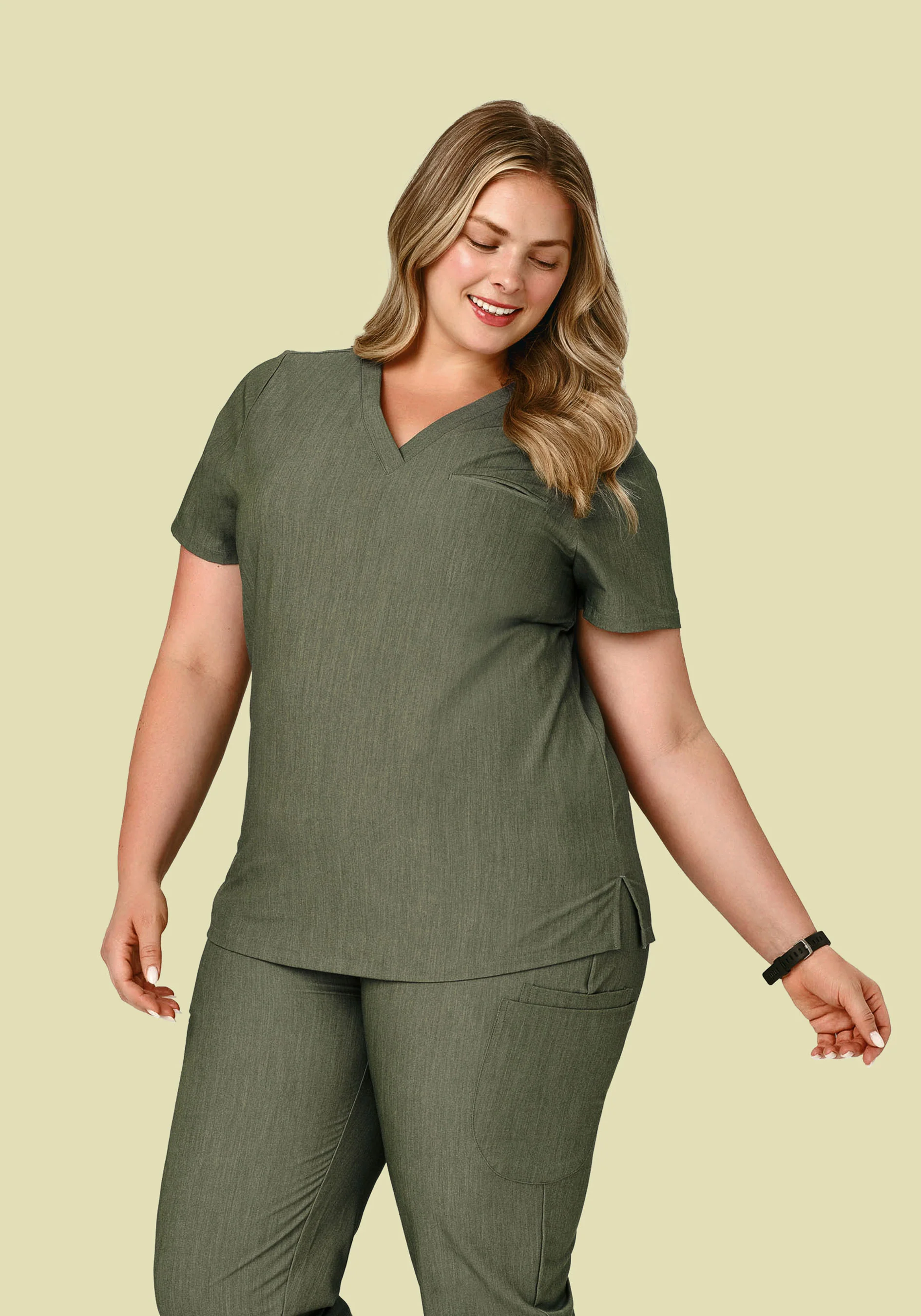 One Pocket Top Heather Olive - Image 5