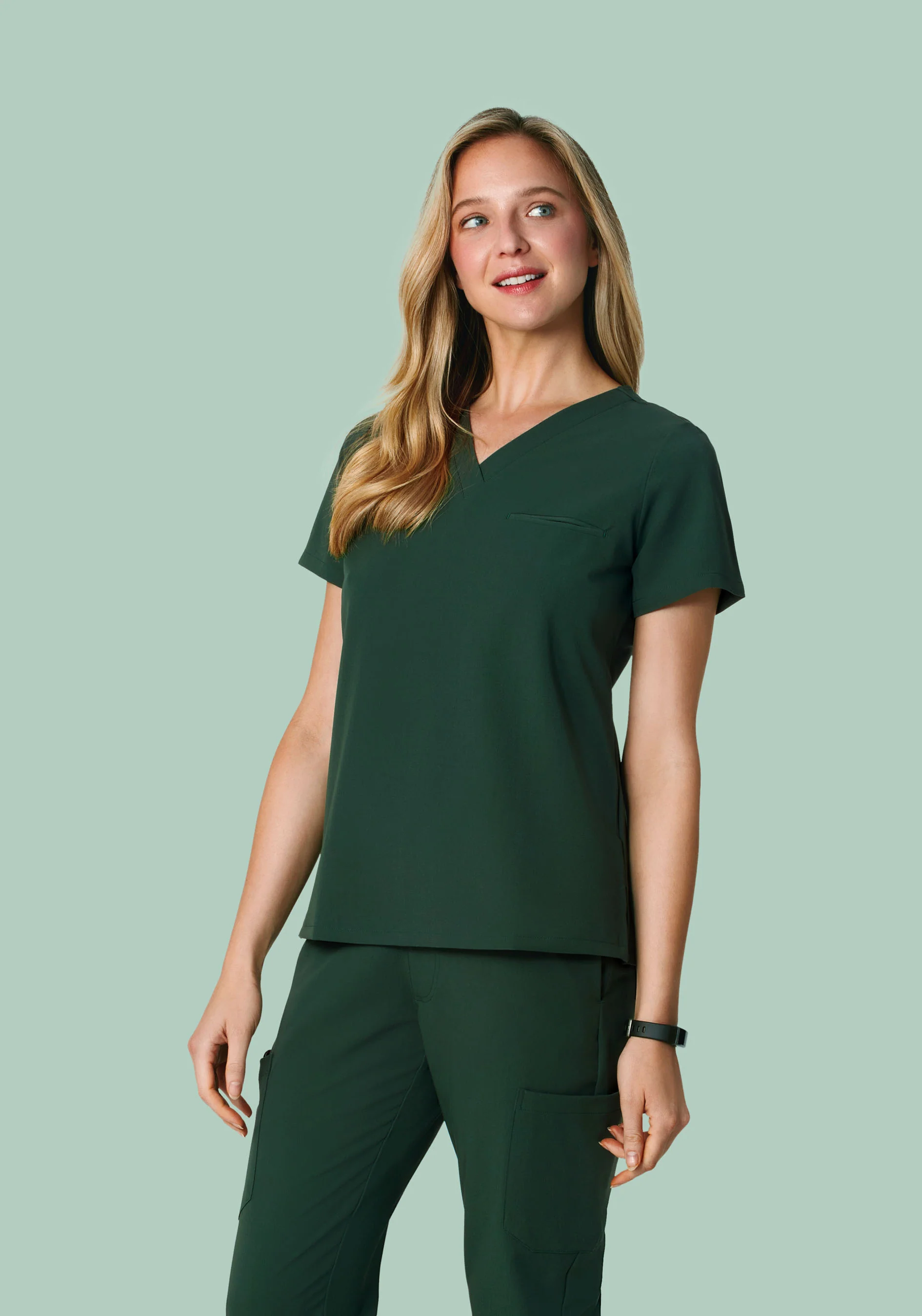 One Pocket Top Midnight Green