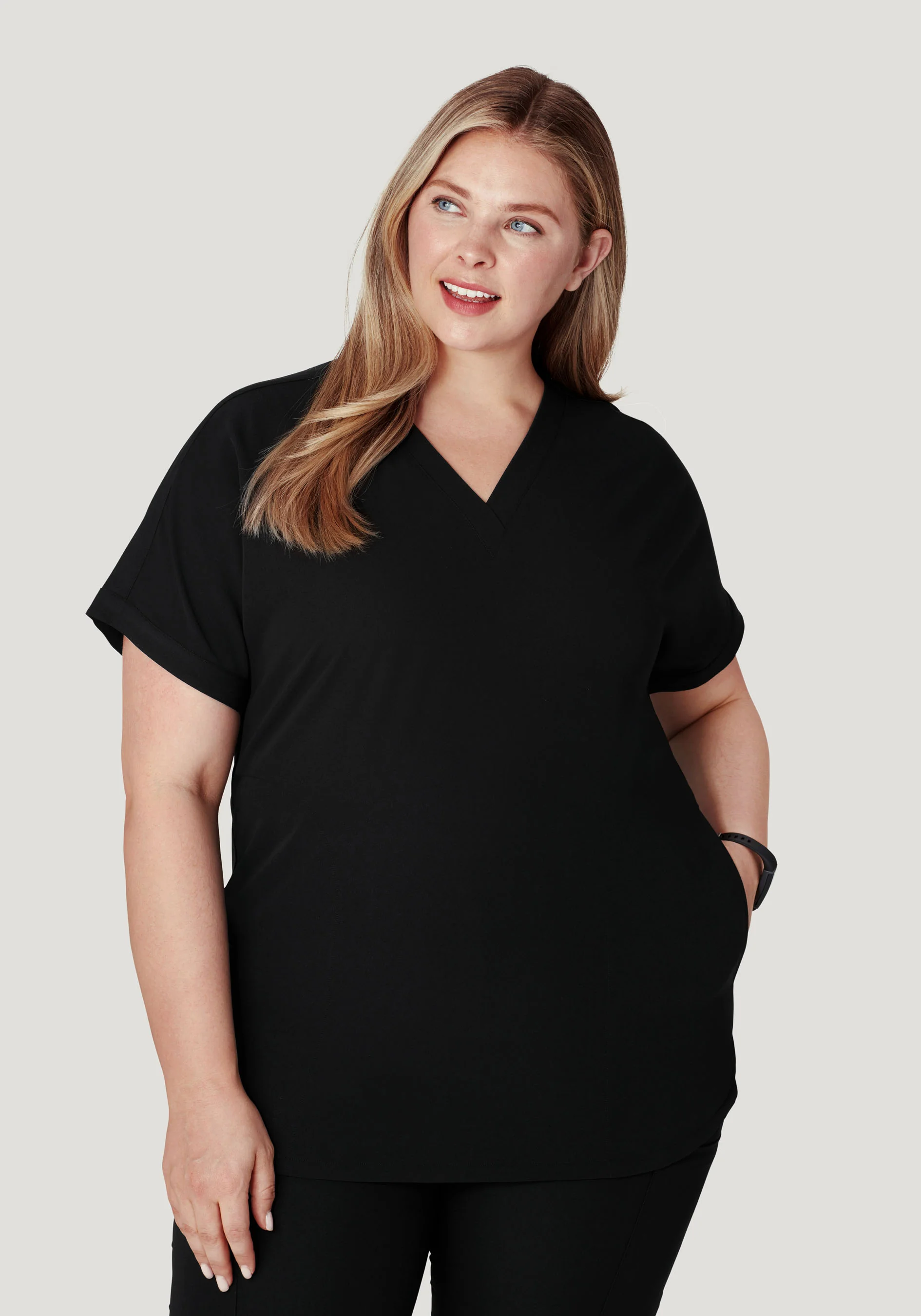Oversized V Neck Top Black - Image 8