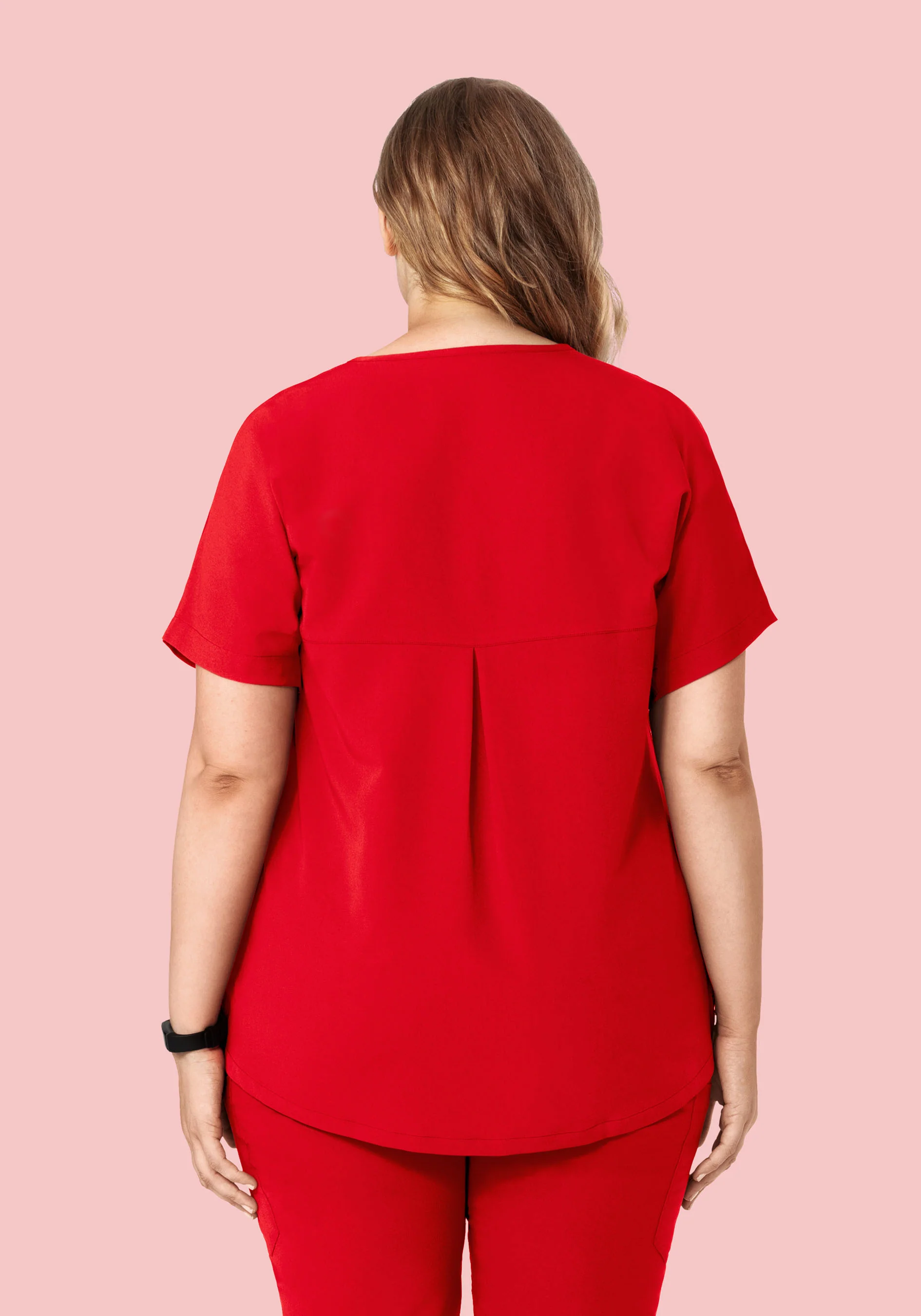 Oversized V Neck Top Candy Red - Image 11