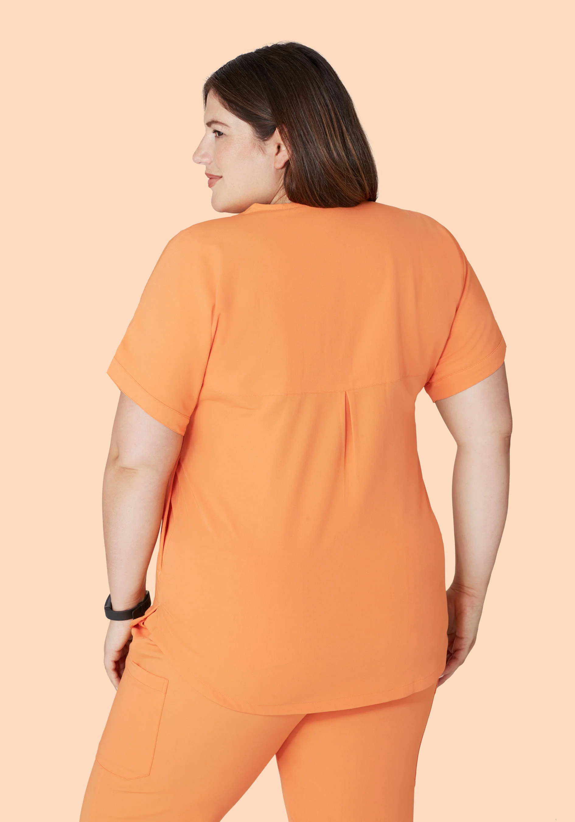Oversized V Neck Top Cantaloupe - Image 9