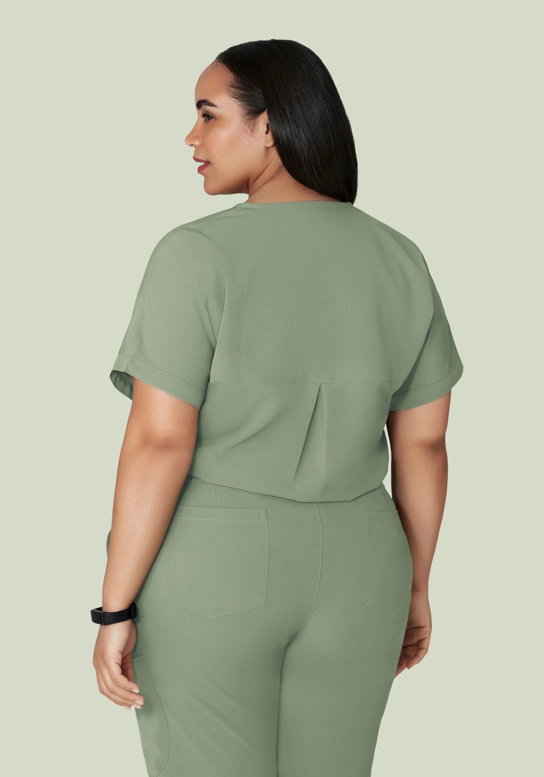 Oversized V Neck Top Cool Sage - Image 10