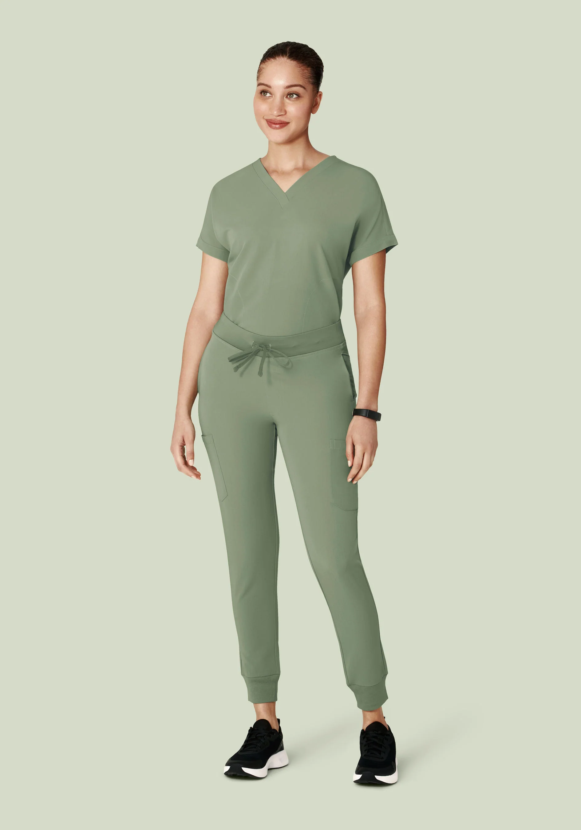 Oversized V Neck Top Cool Sage - Image 3