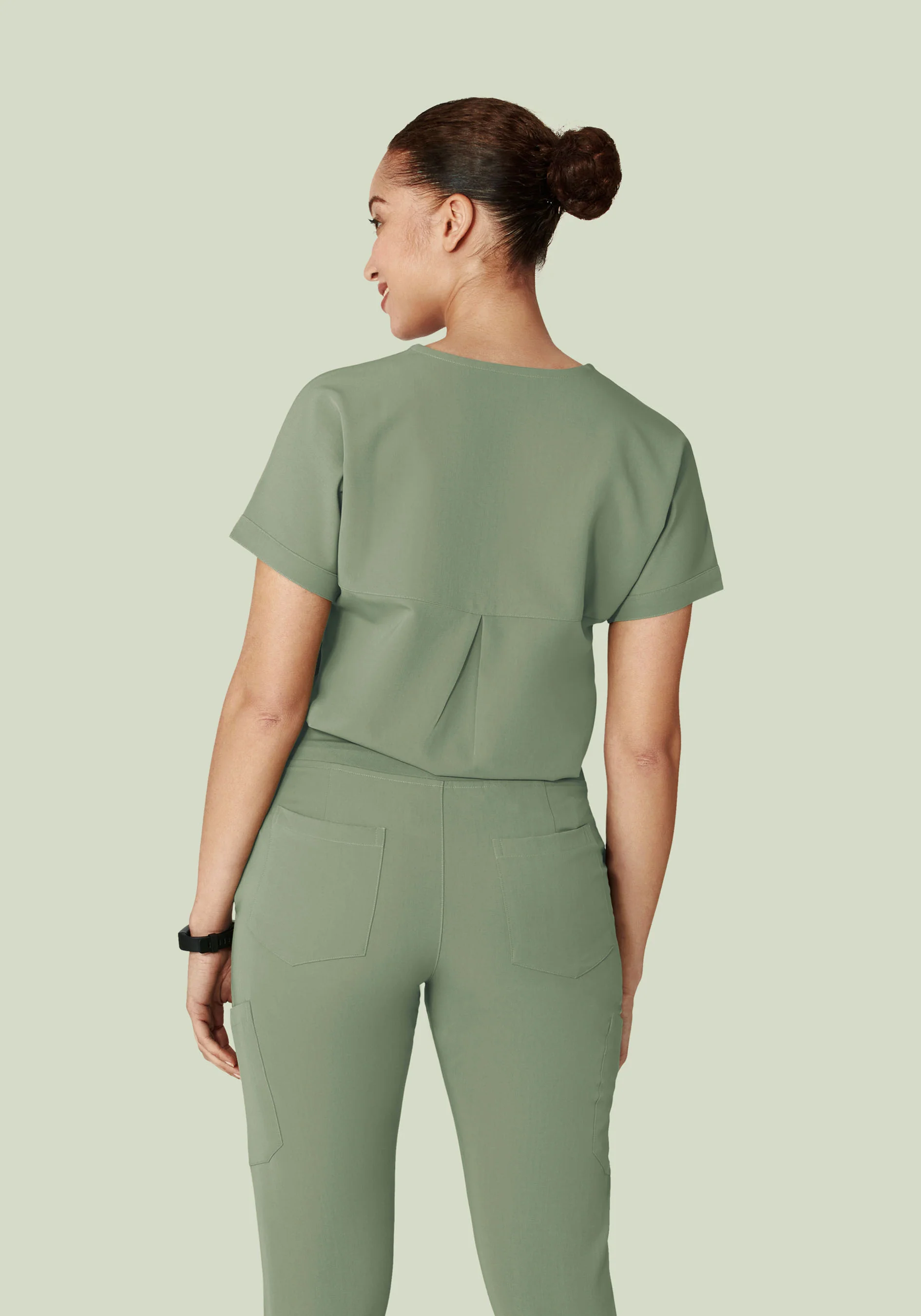 Oversized V Neck Top Cool Sage - Image 6