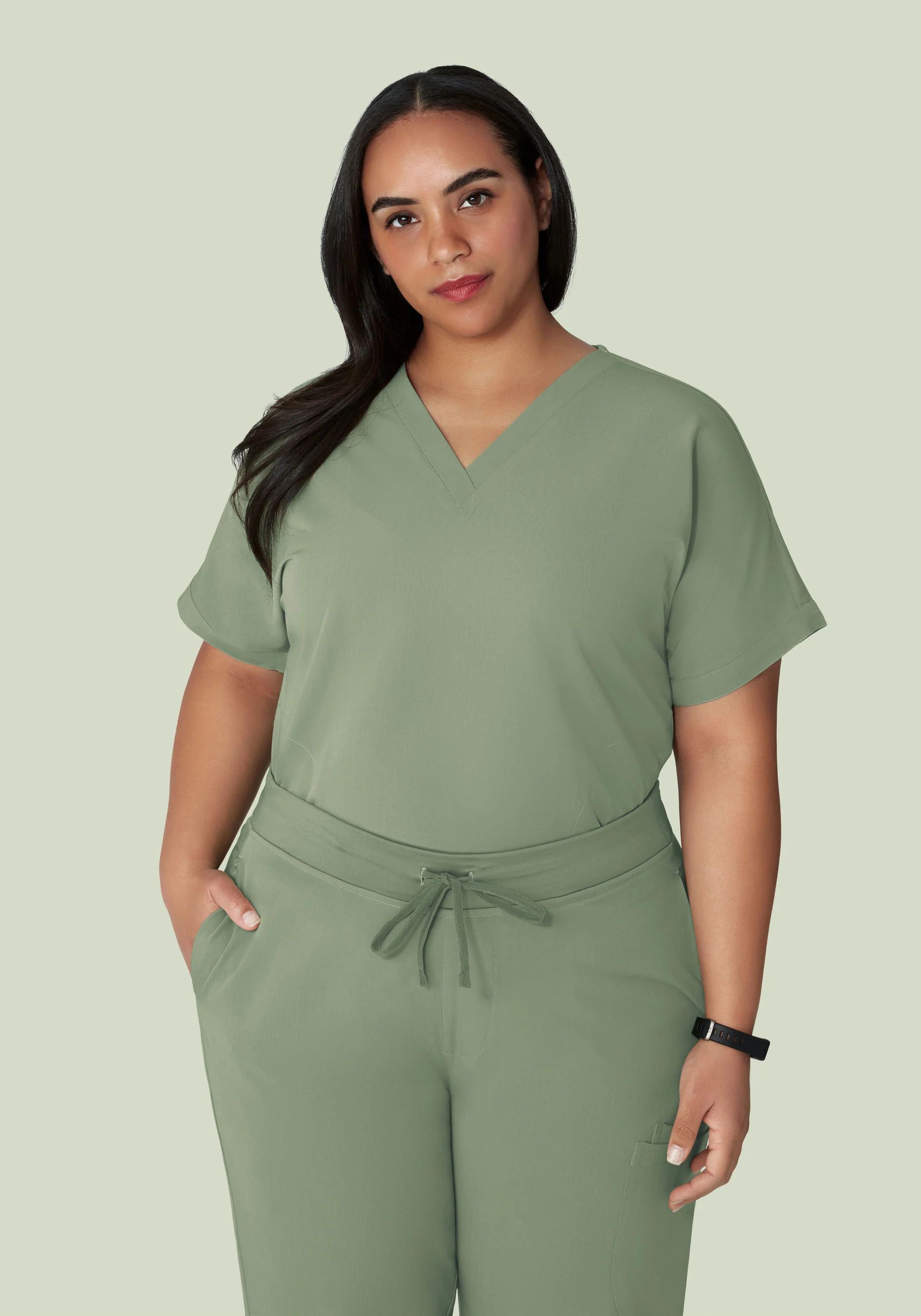 Oversized V Neck Top Cool Sage - Image 8