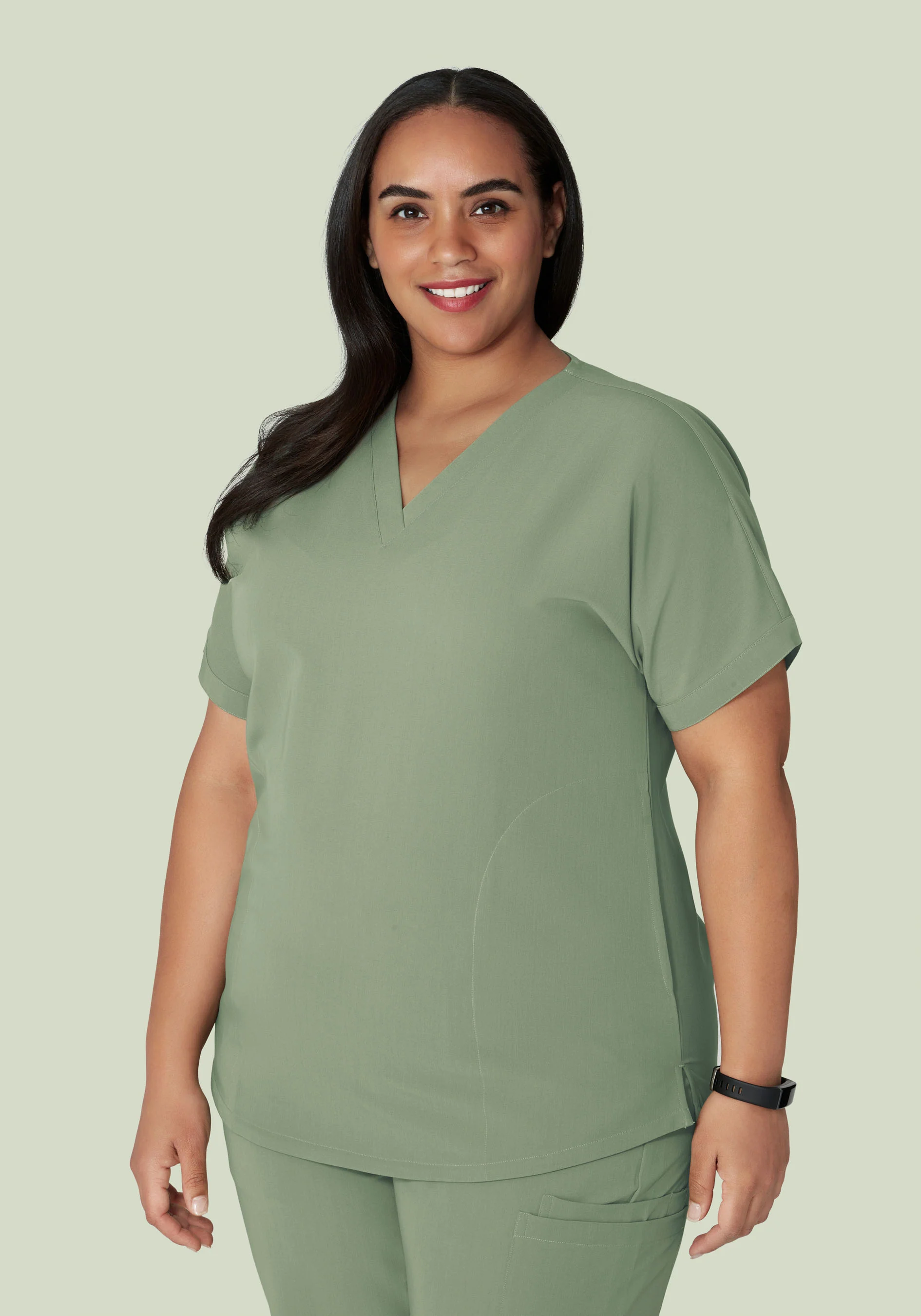 Oversized V Neck Top Cool Sage - Image 9