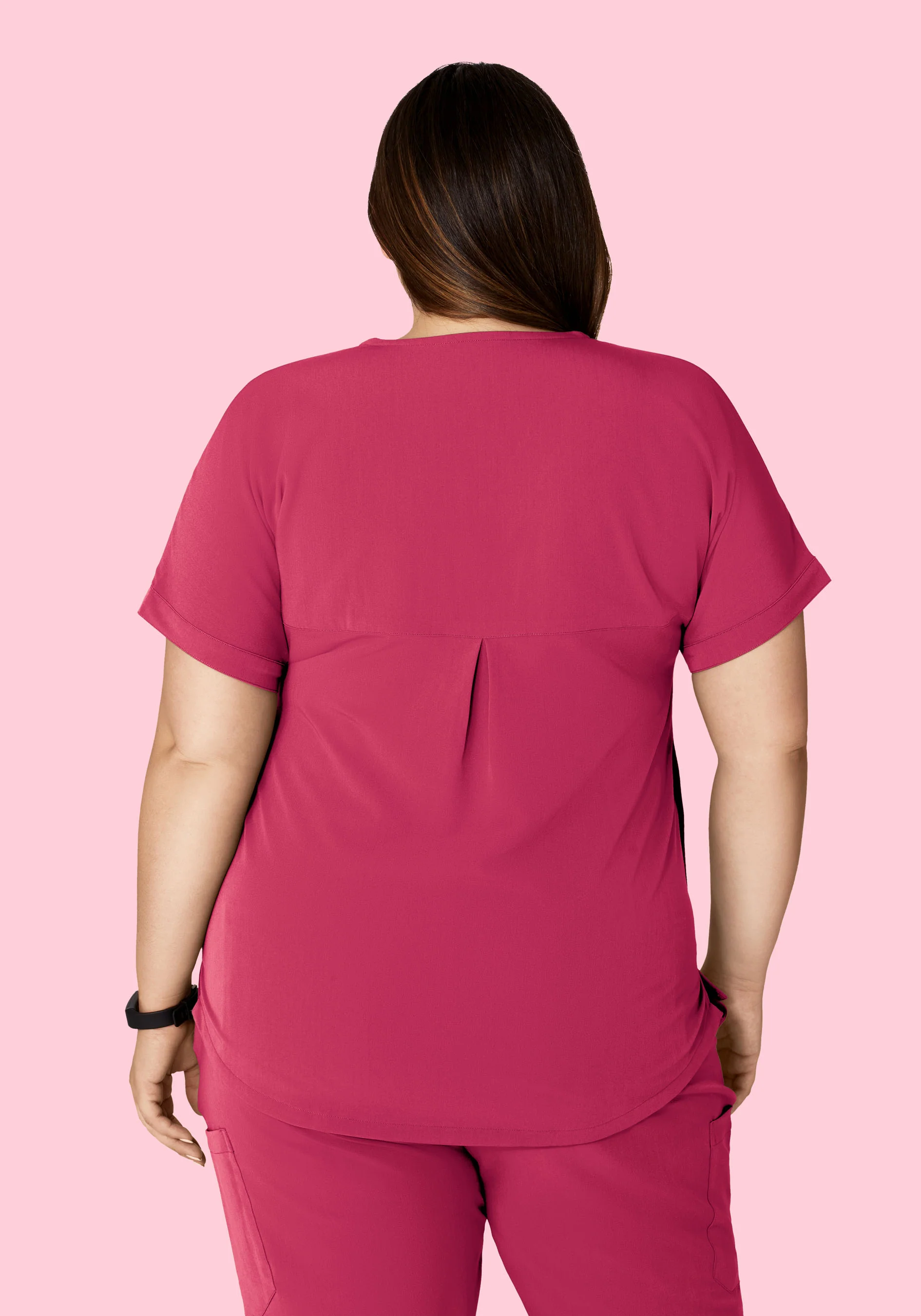 Oversized V Neck Top Deep Magenta - Image 11