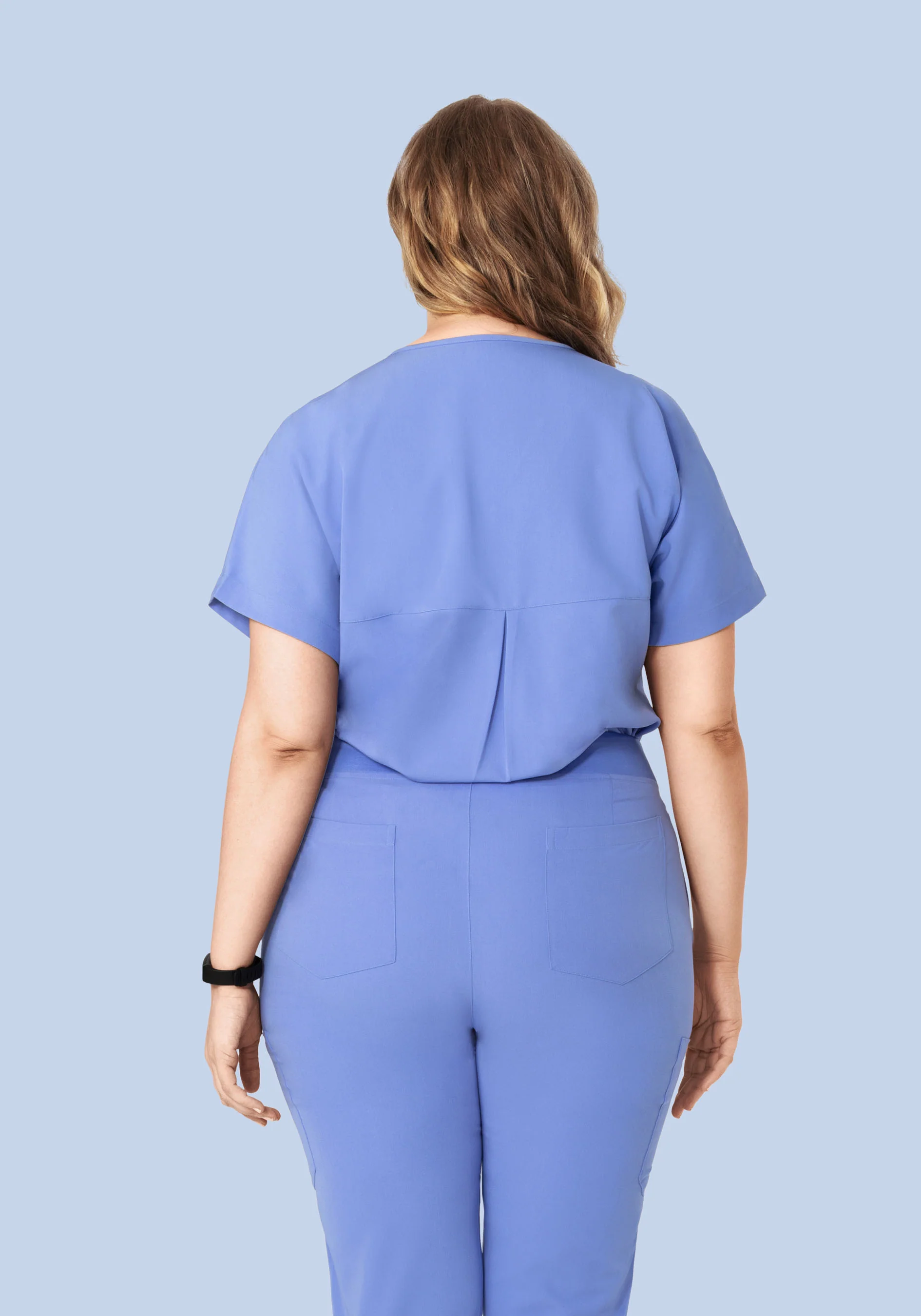 Oversized V Neck Top French Blue - Image 10