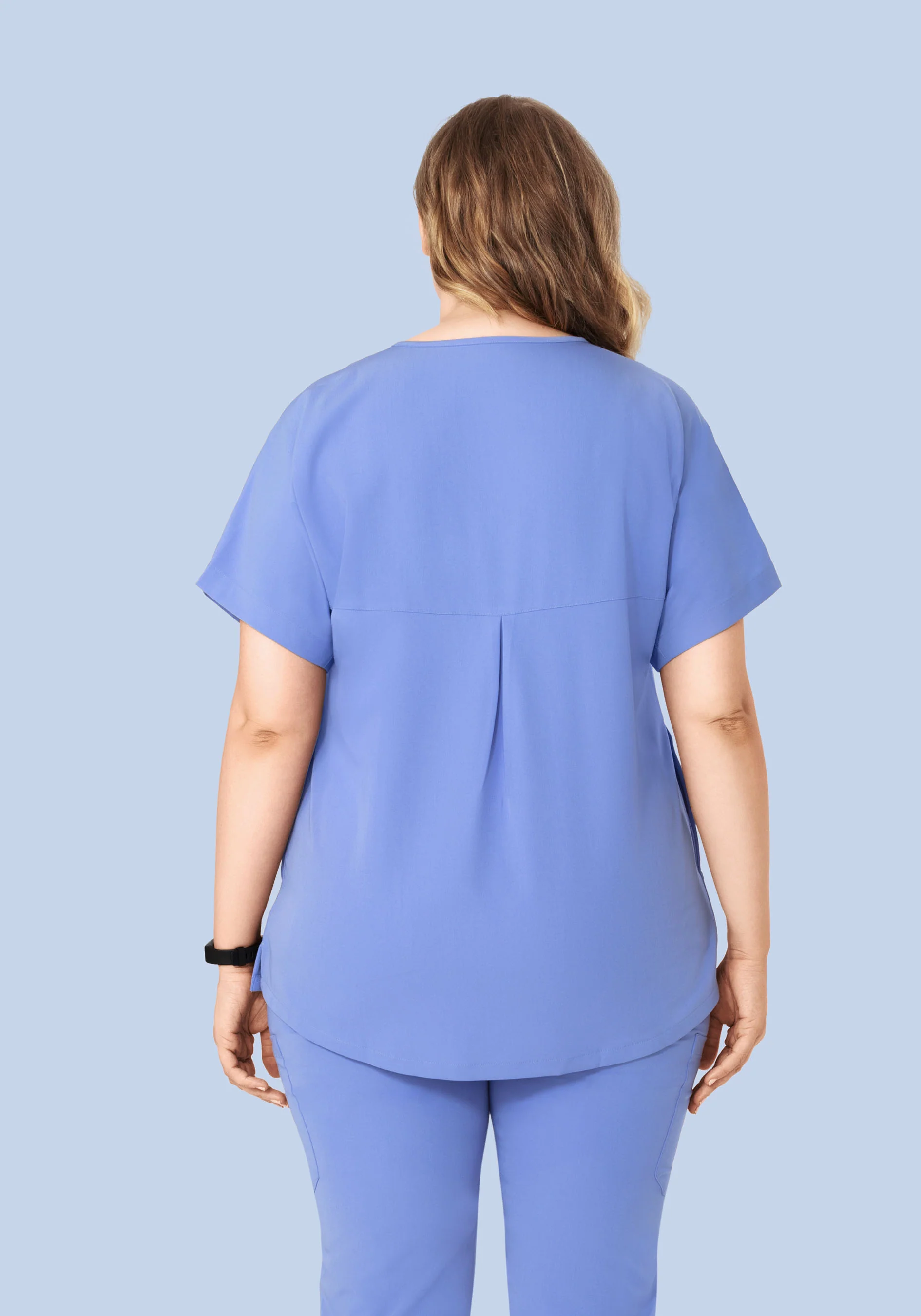 Oversized V Neck Top French Blue - Image 11