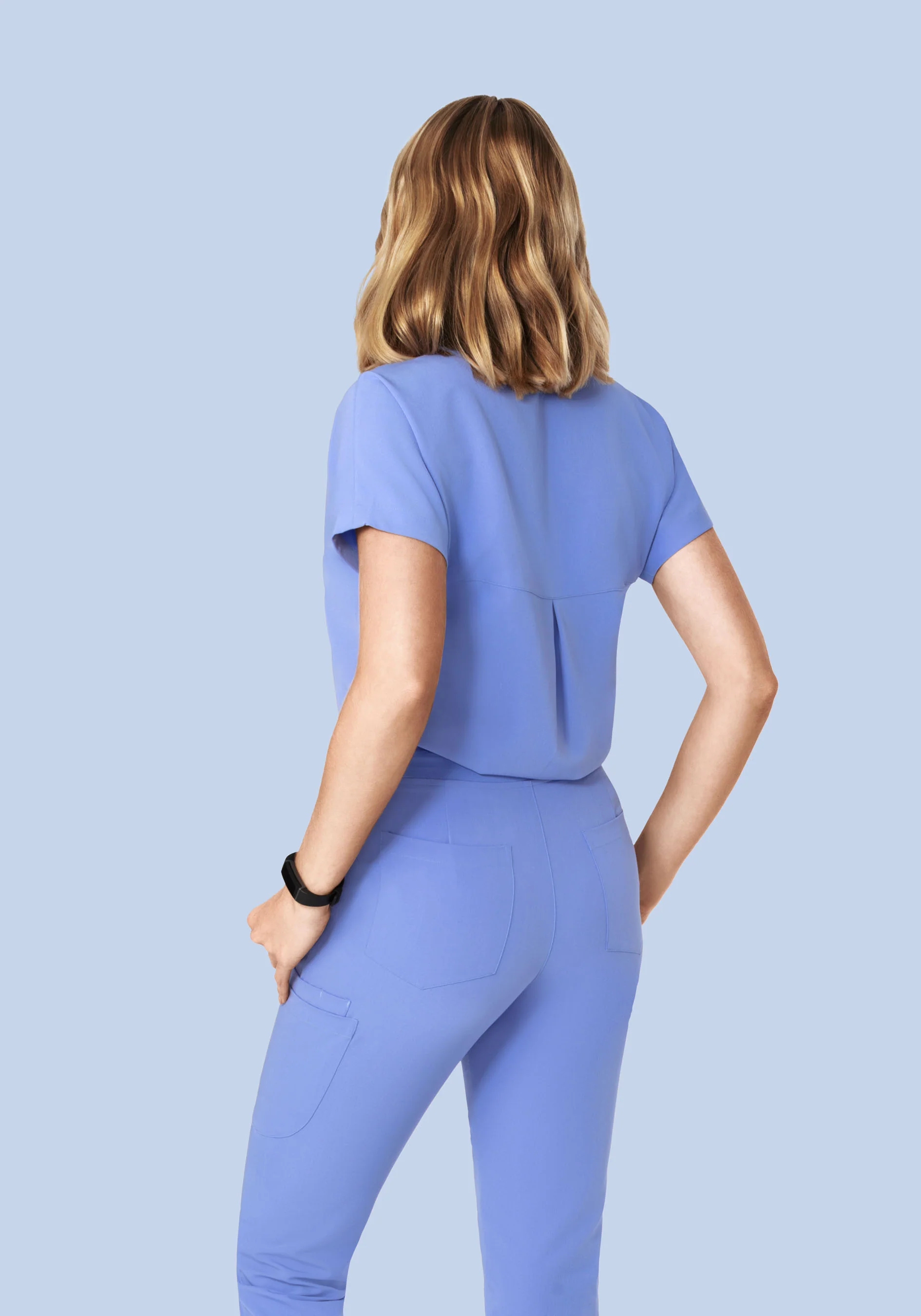 Oversized V Neck Top French Blue - Image 4