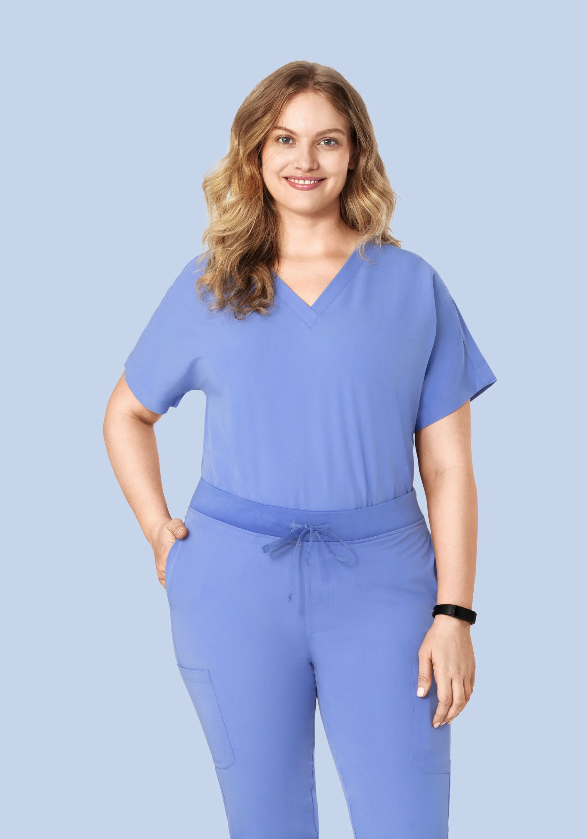 Oversized V Neck Top French Blue - Image 8