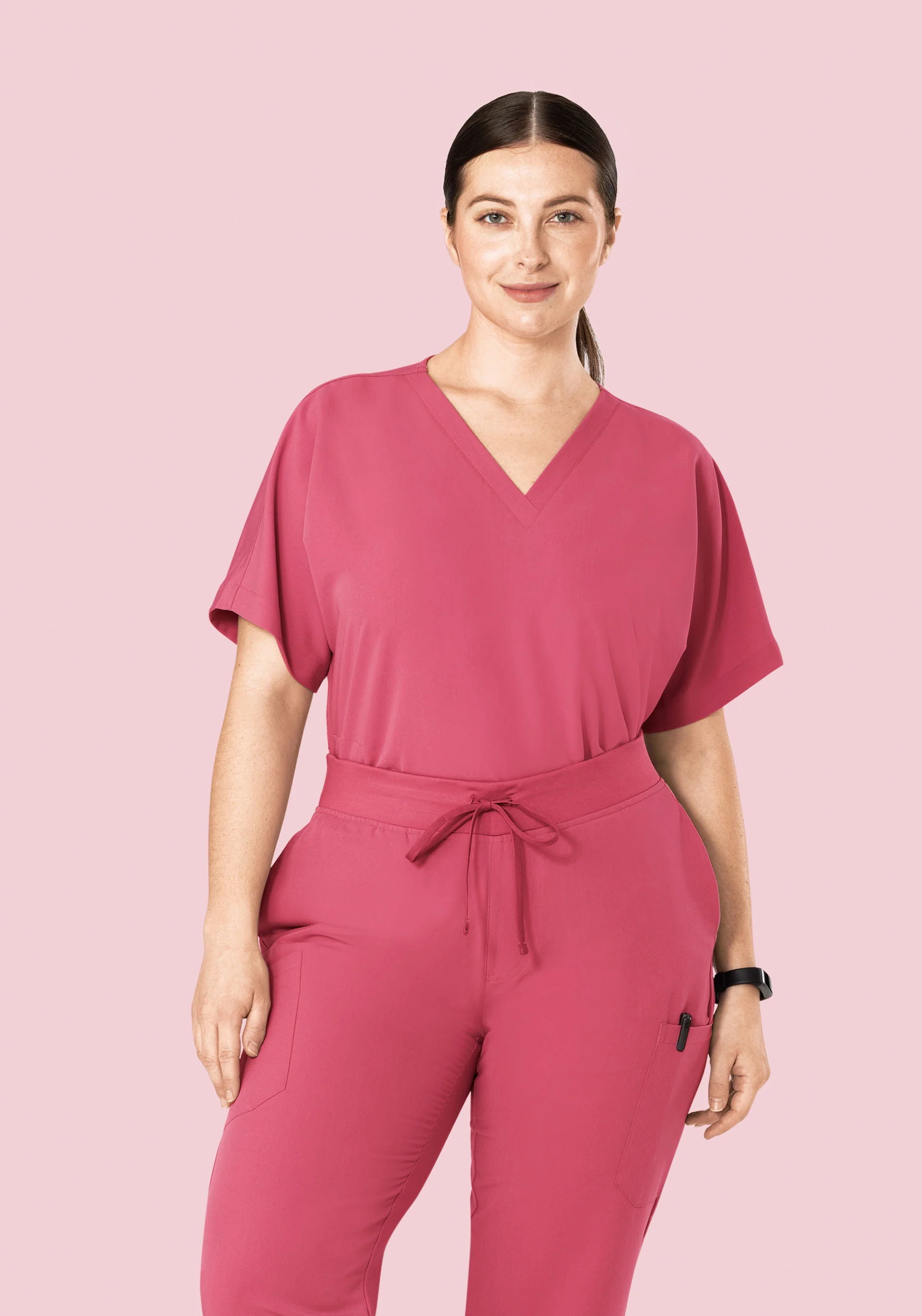 Oversized V Neck Top Jaipur Pink - Image 7
