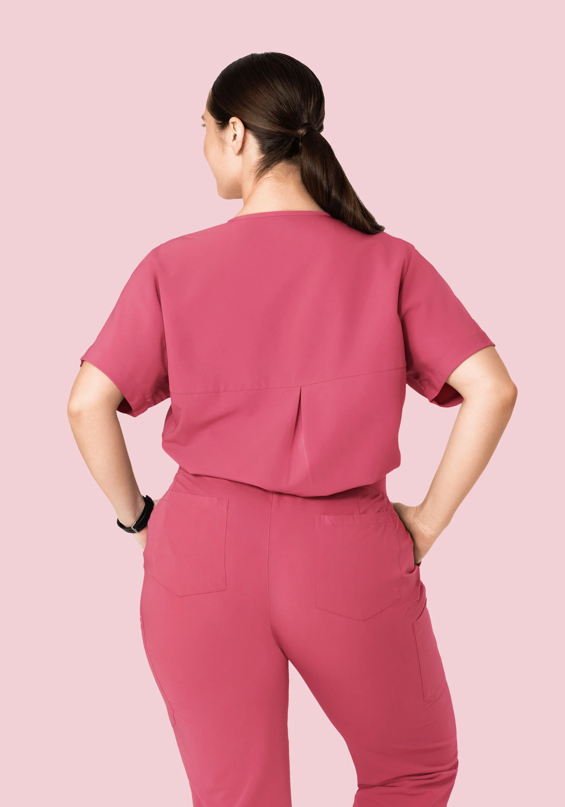 Oversized V Neck Top Jaipur Pink - Image 8