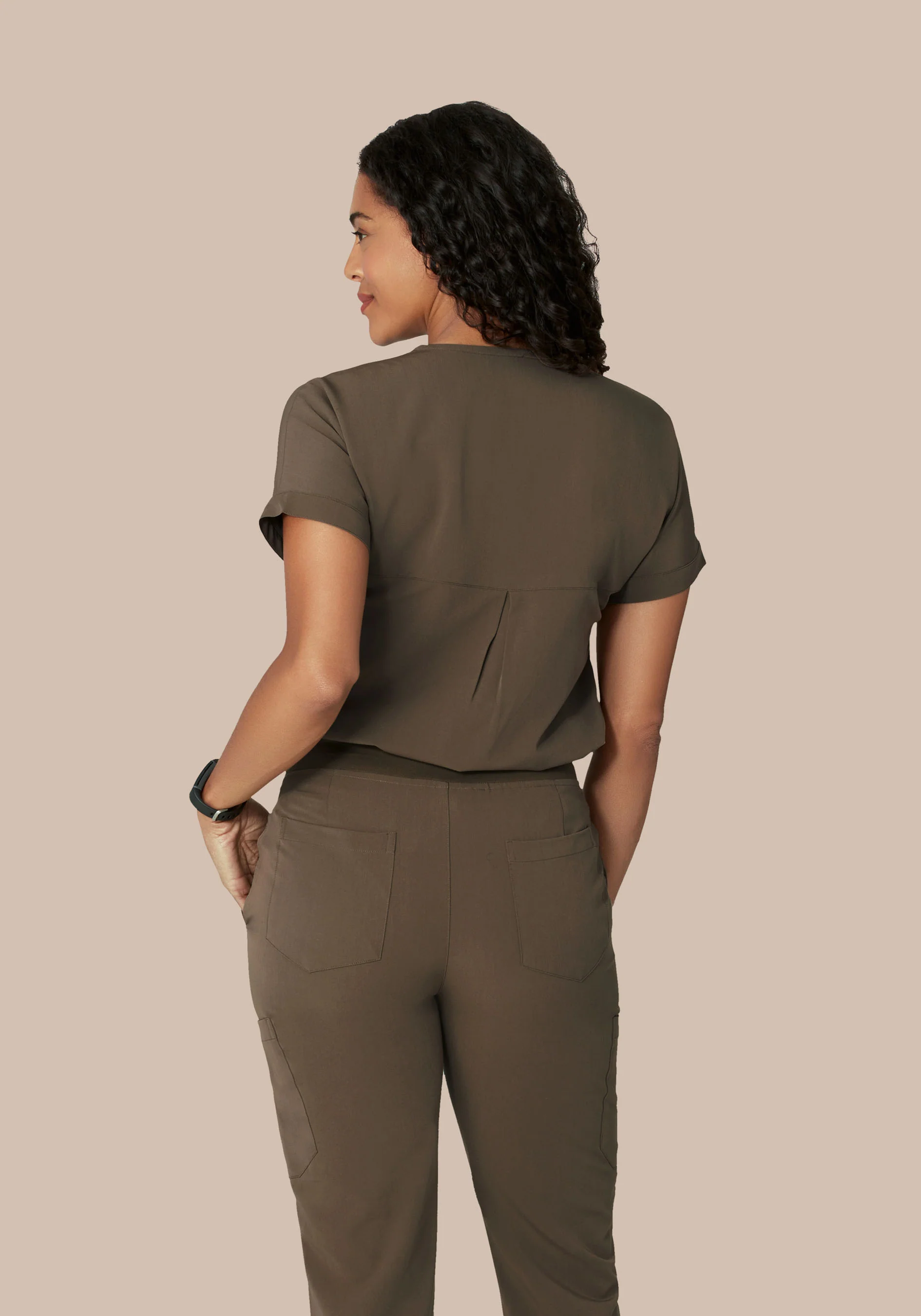 Oversized V Neck Top Truffle - Image 5