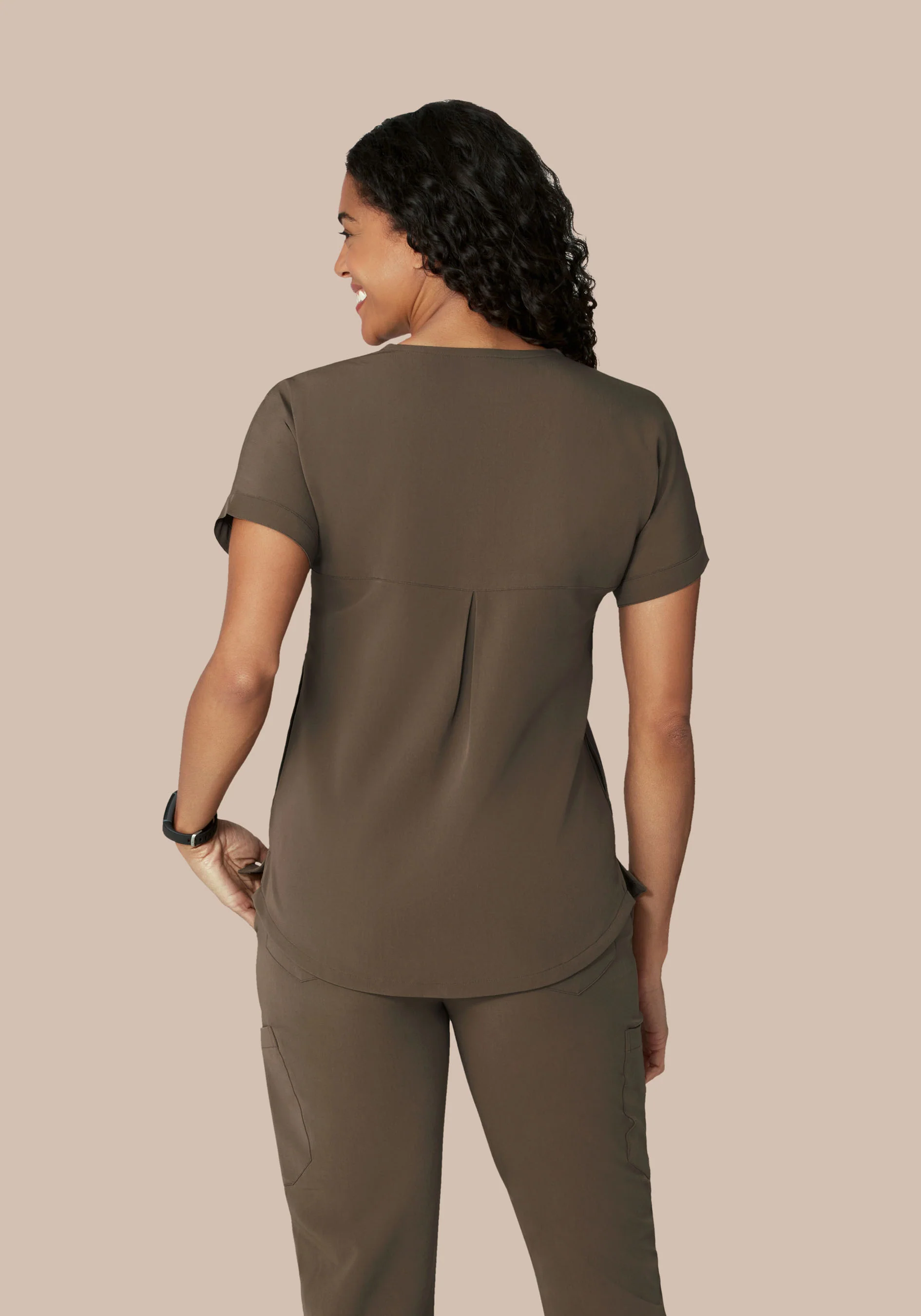 Oversized V Neck Top Truffle - Image 6