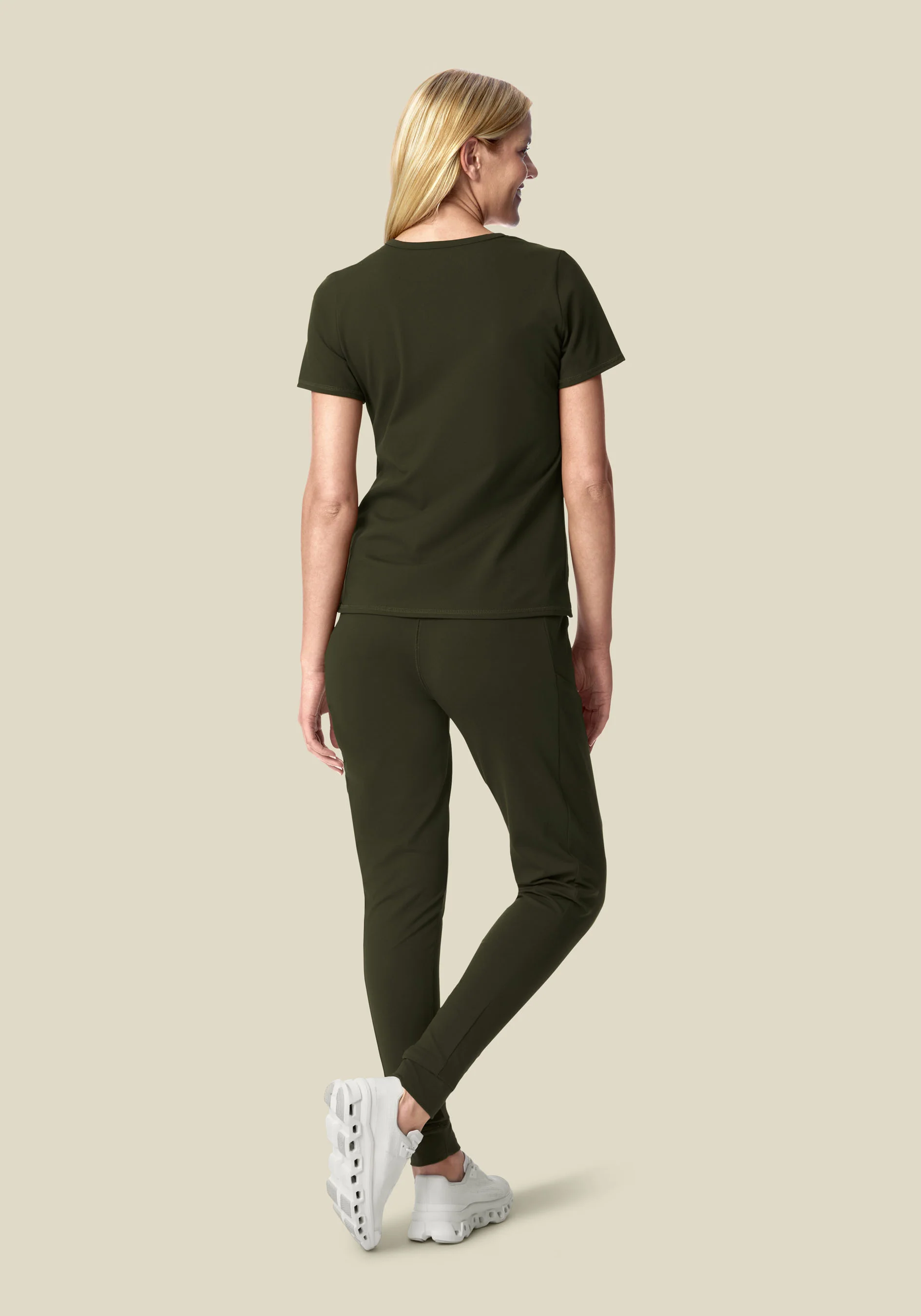 Soft Stretch Chest Pocket Top Olive - Image 4