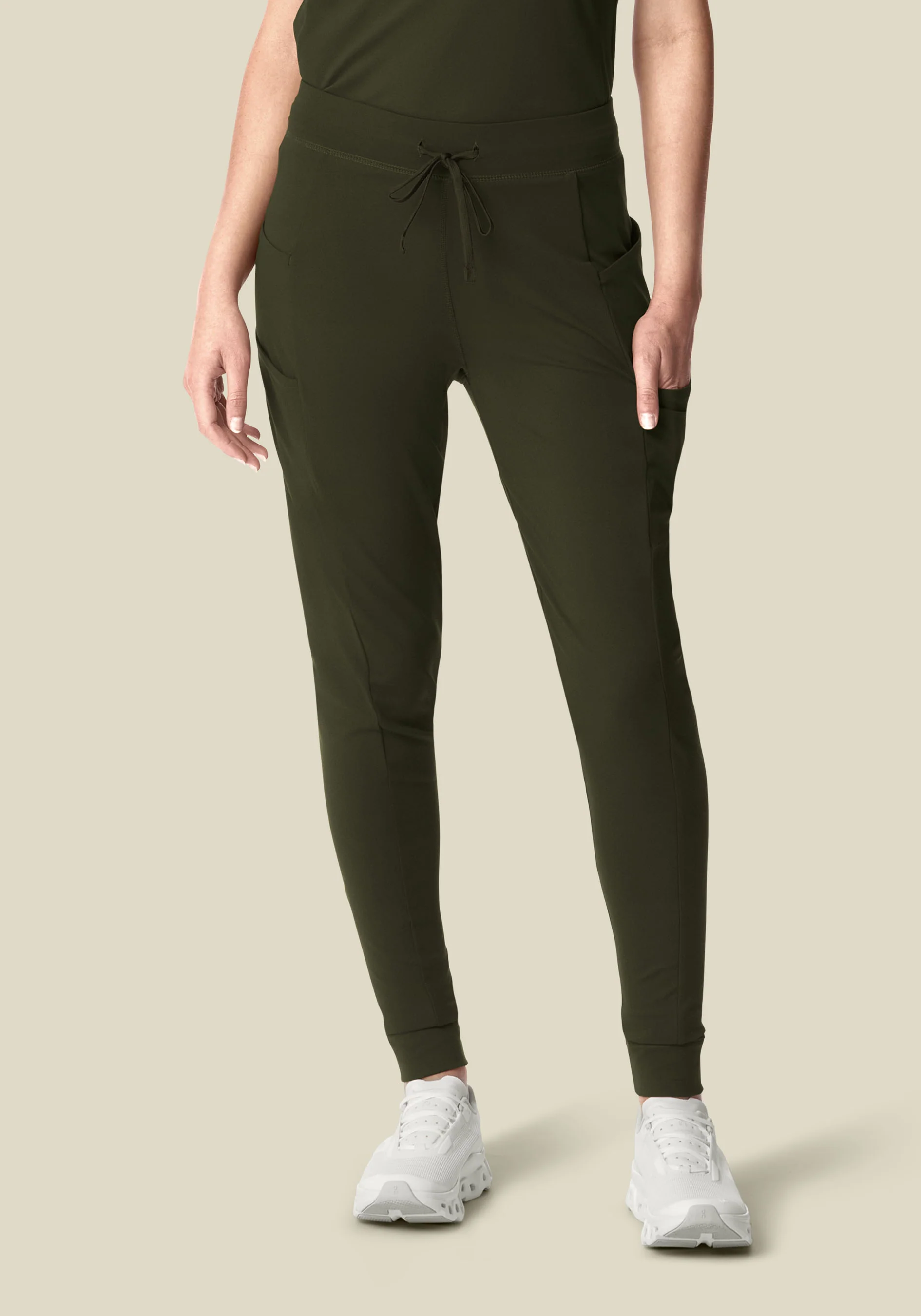 Soft Stretch Joggers Olive - Image 2