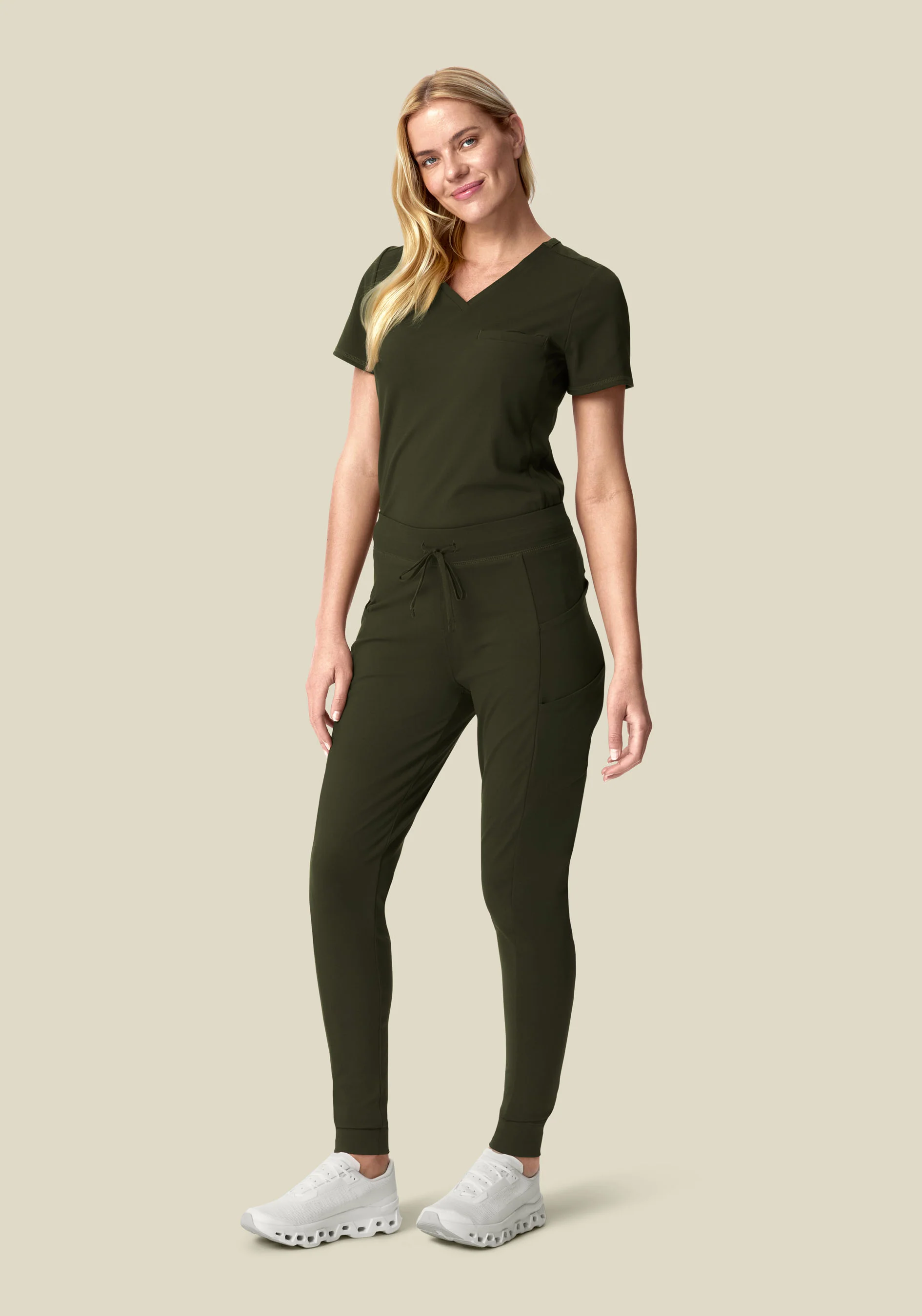Soft Stretch Joggers Olive - Image 3