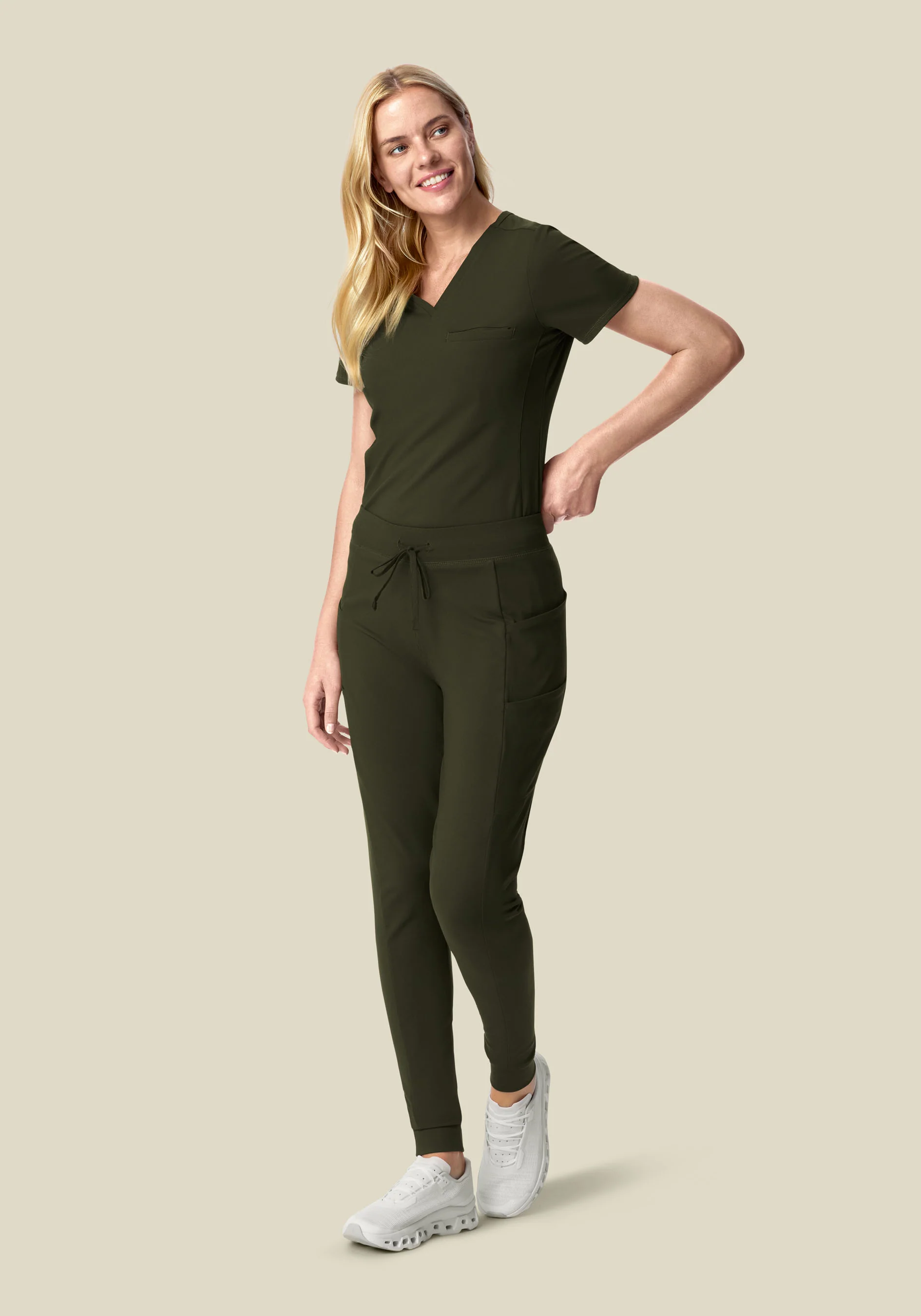 Soft Stretch Joggers Olive - Image 4