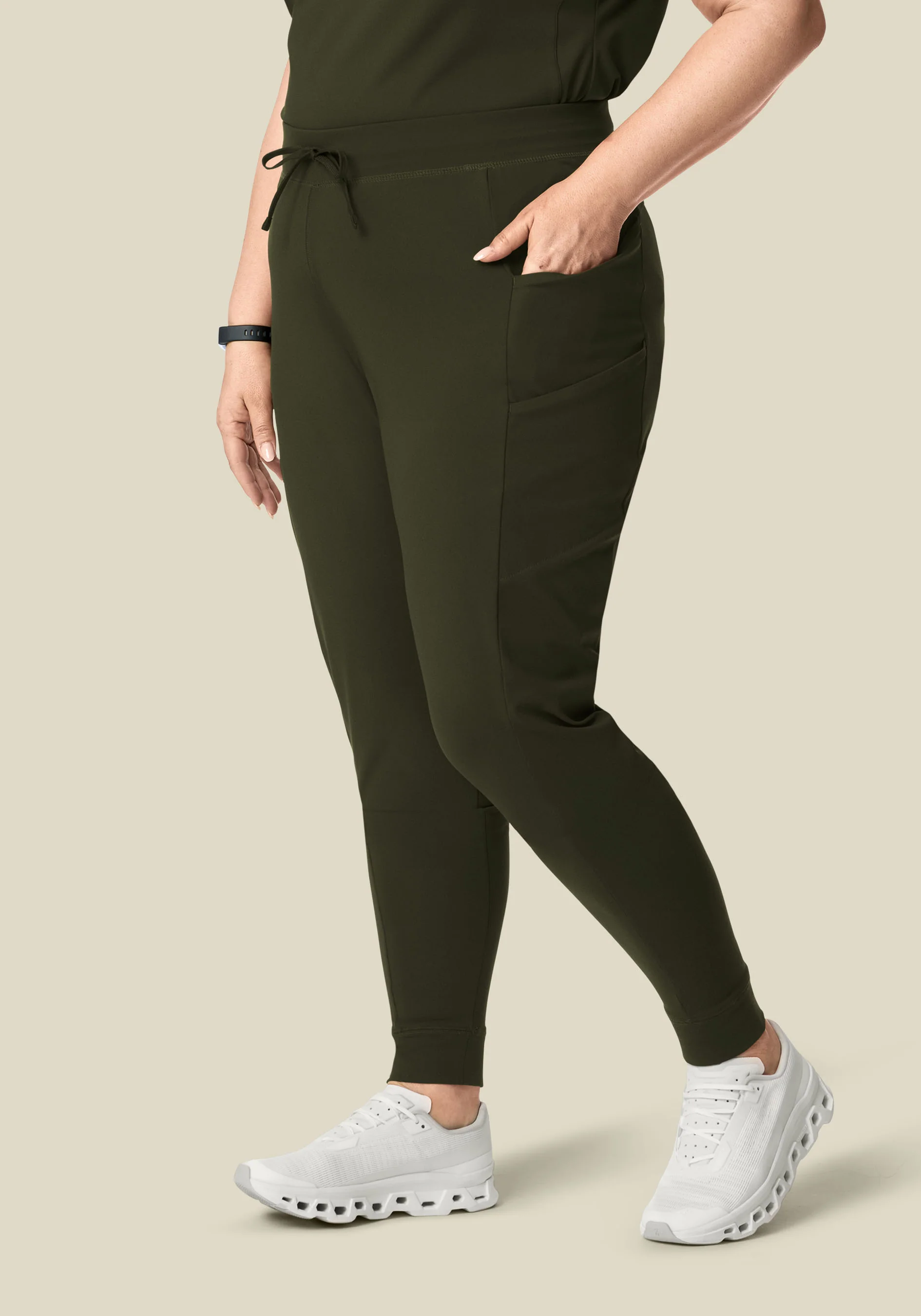 Soft Stretch Joggers Olive - Image 6