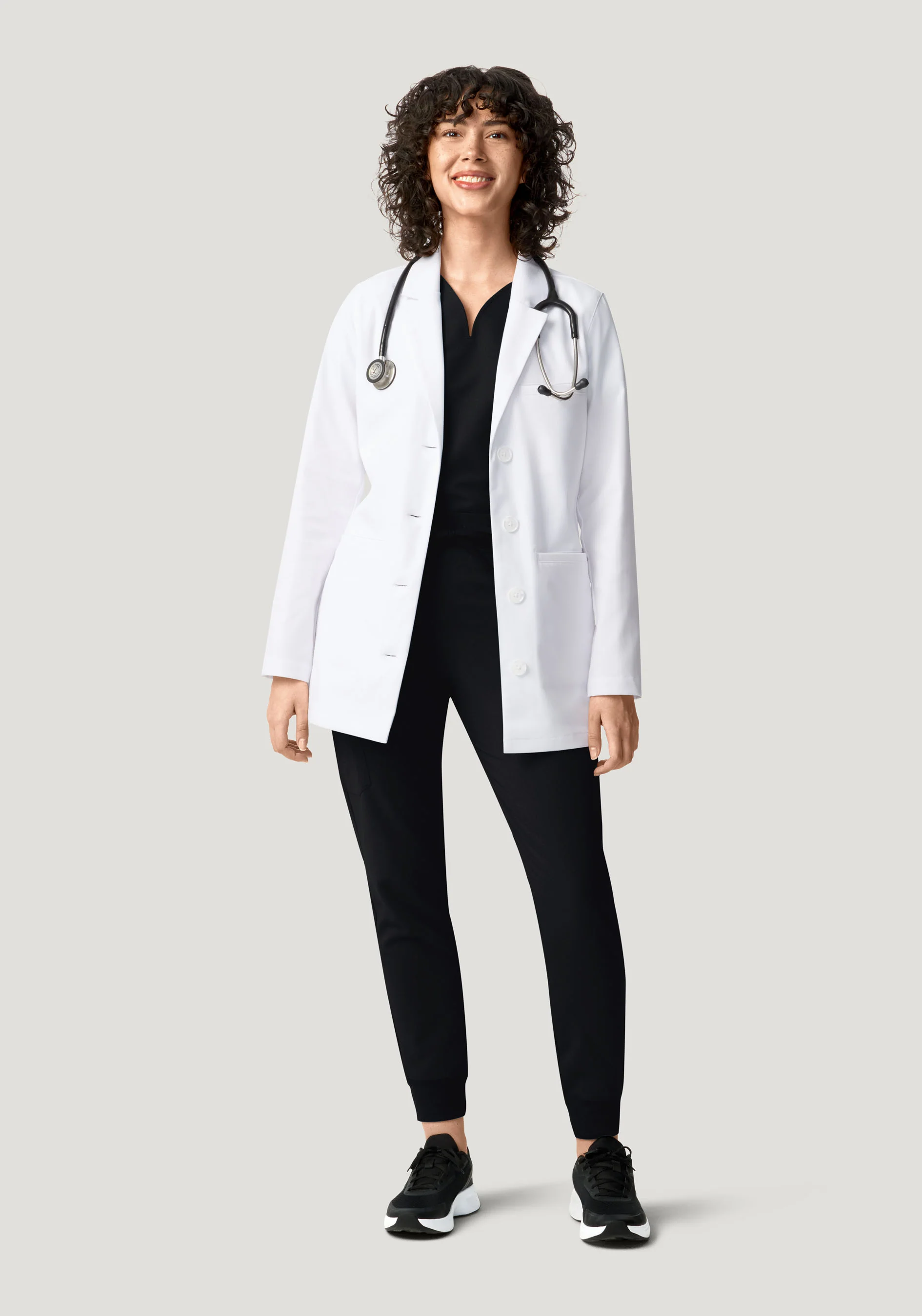 Women's Short Lab Coat White